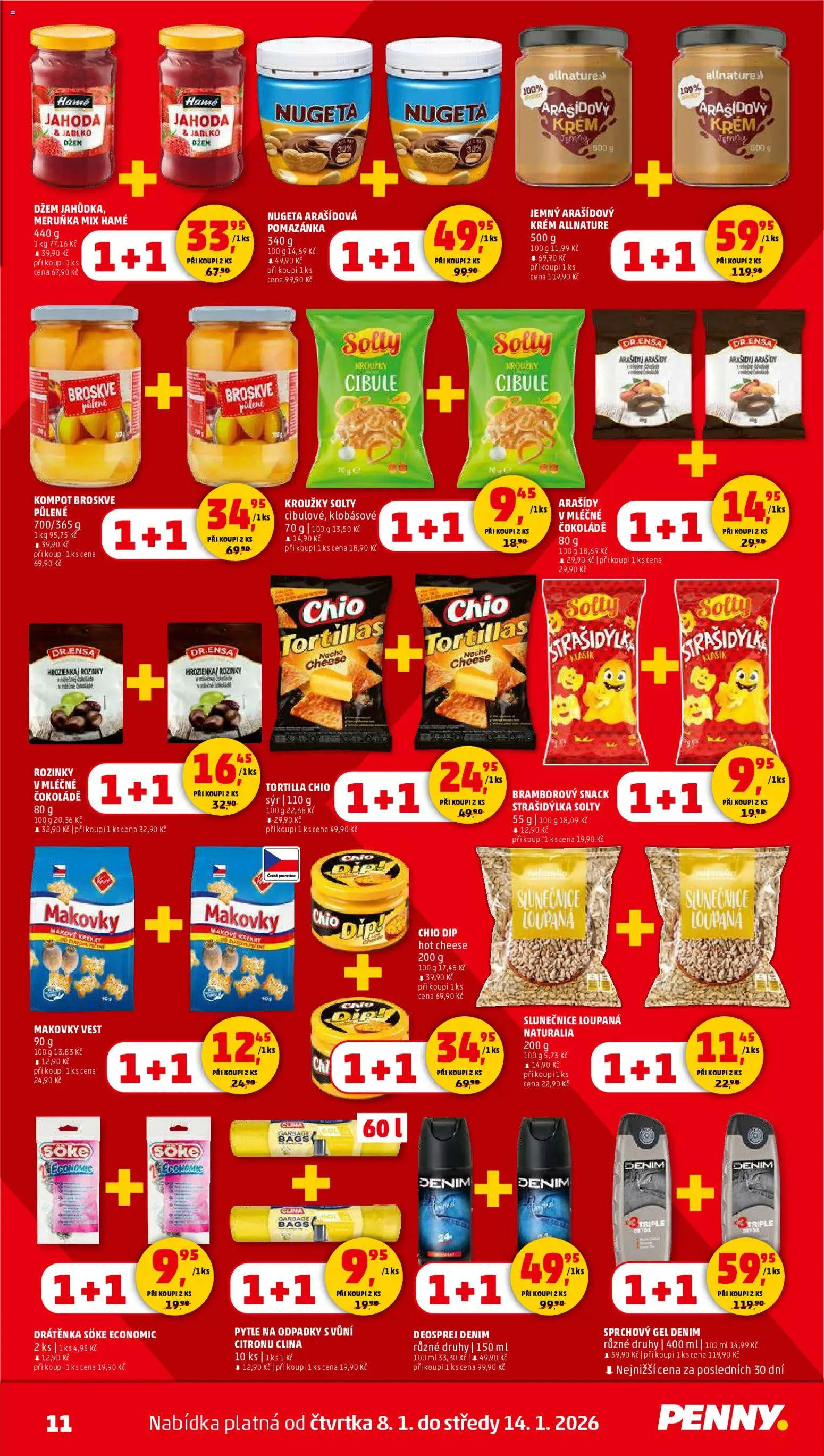 Penny Market leták - Čtvrtečník od 08.01.2026 | Strana: 11 | Produkty: Sprchový gel, Kompot, Nugeta, Kompot broskve