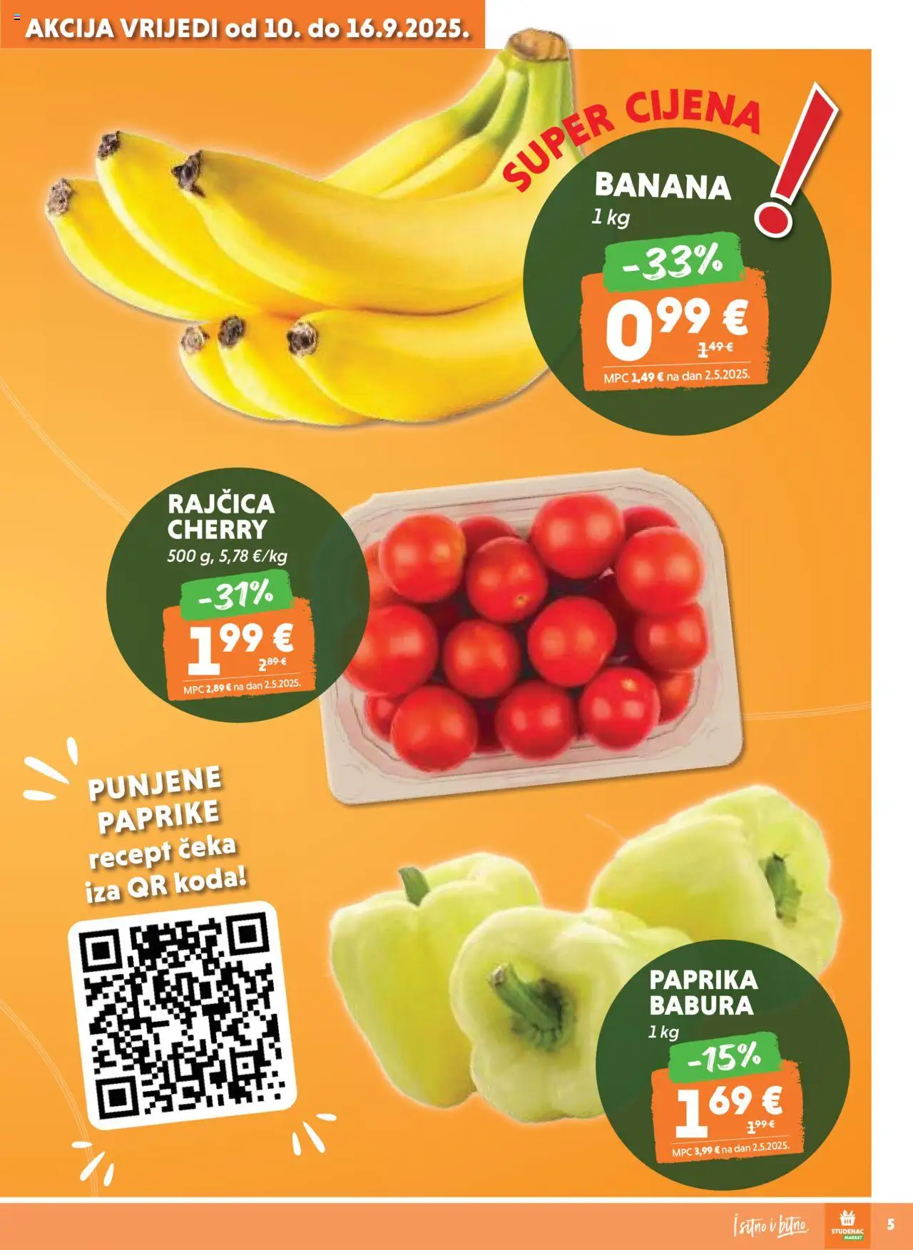 Studenac katalog | vrijedi od 10.09.2025 | Stranica: 5 | Proizvodi: Paprika, Rajčica