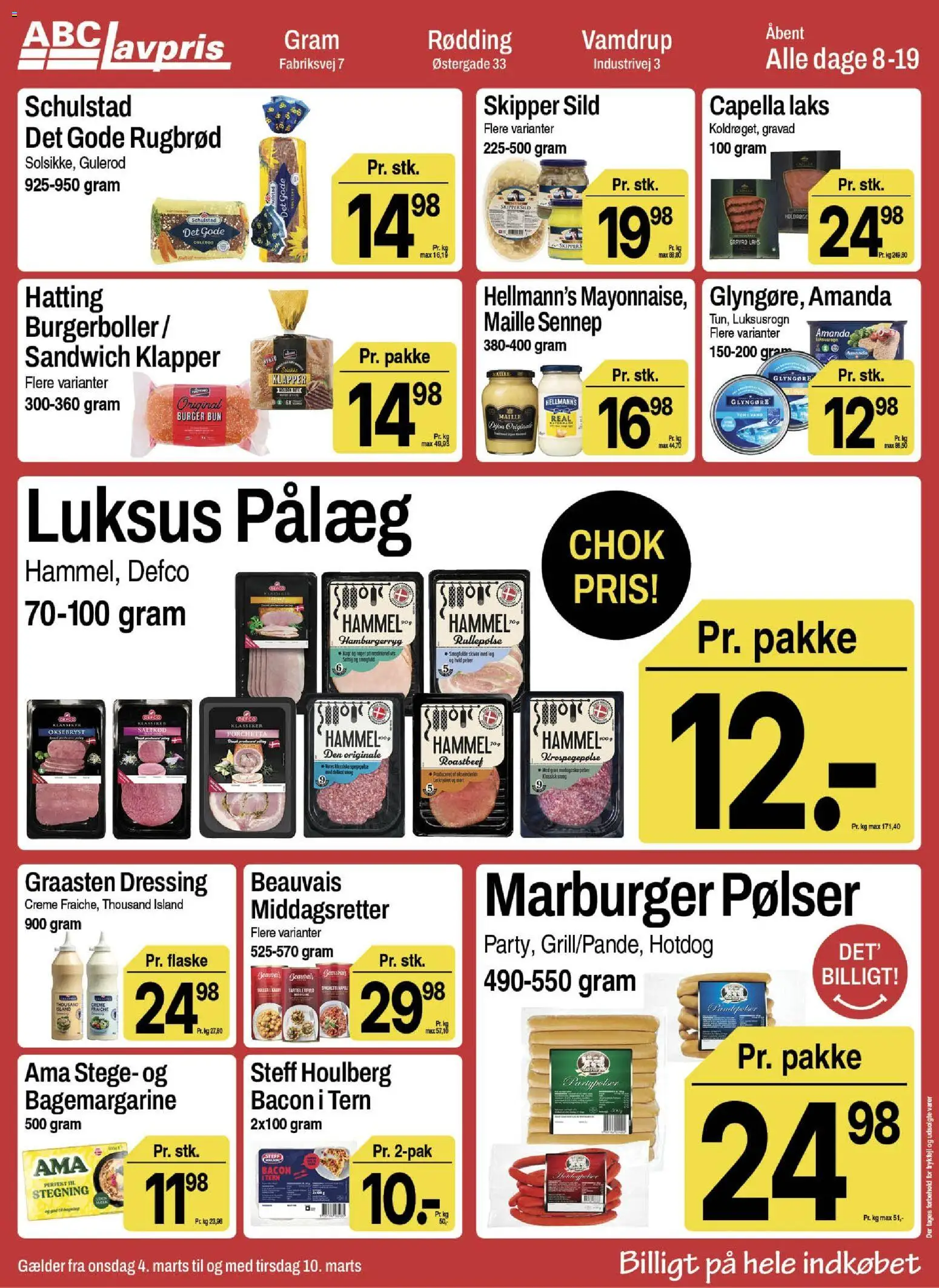 Abc Lavpris tilbudsavis – gyldig fra 04.03.2026 | Side: 4 | Produkter: Løg, Peber, Sennep, Roastbeef