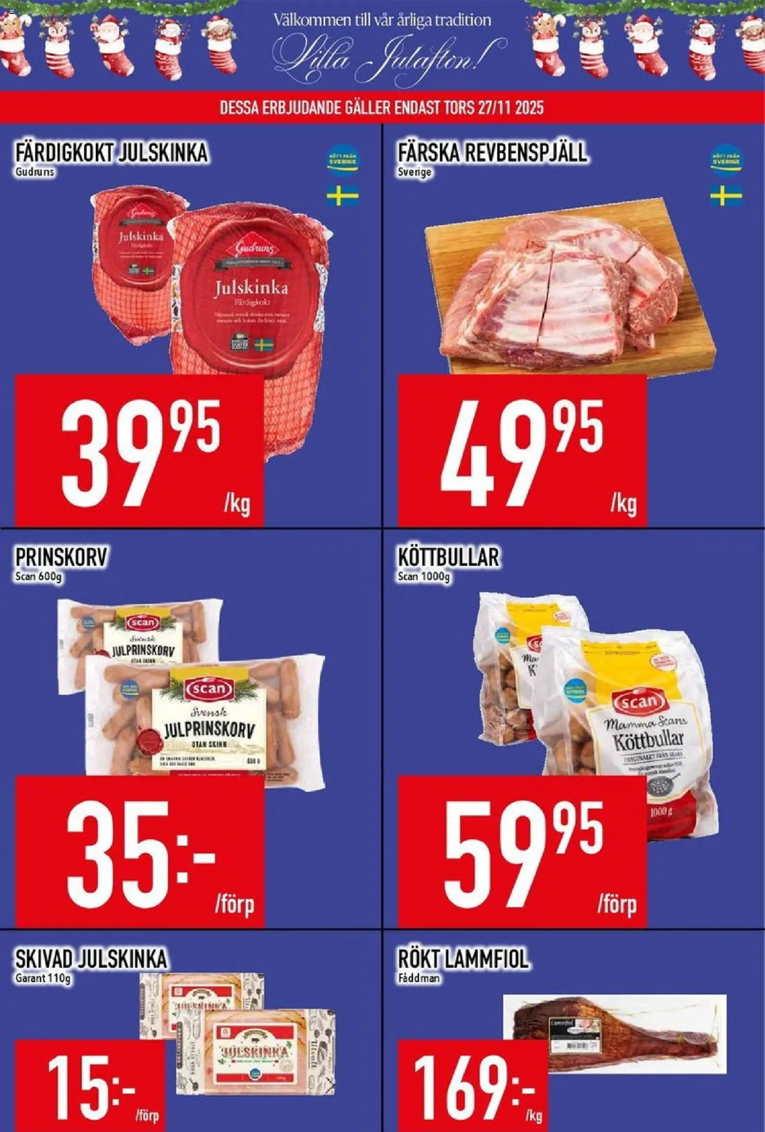 Matdax reklamblad aktuell från 24.11.2025 | Sida: 6 | Produkter: Köttbullar, Prinskorv, Galler