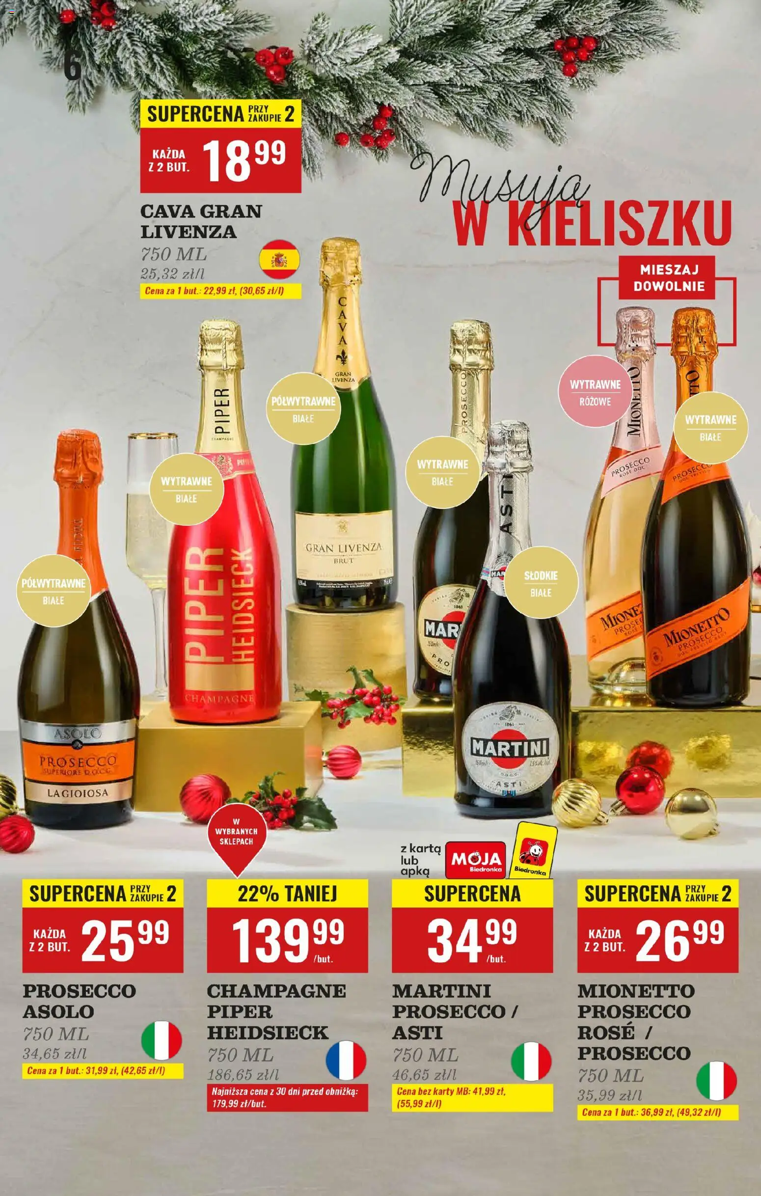 Biedronka gazetka - Czas na toast od 01.12.2025 | Strona: 14 | Produkty: Martini, Martini prosecco, Champagne, Prosecco