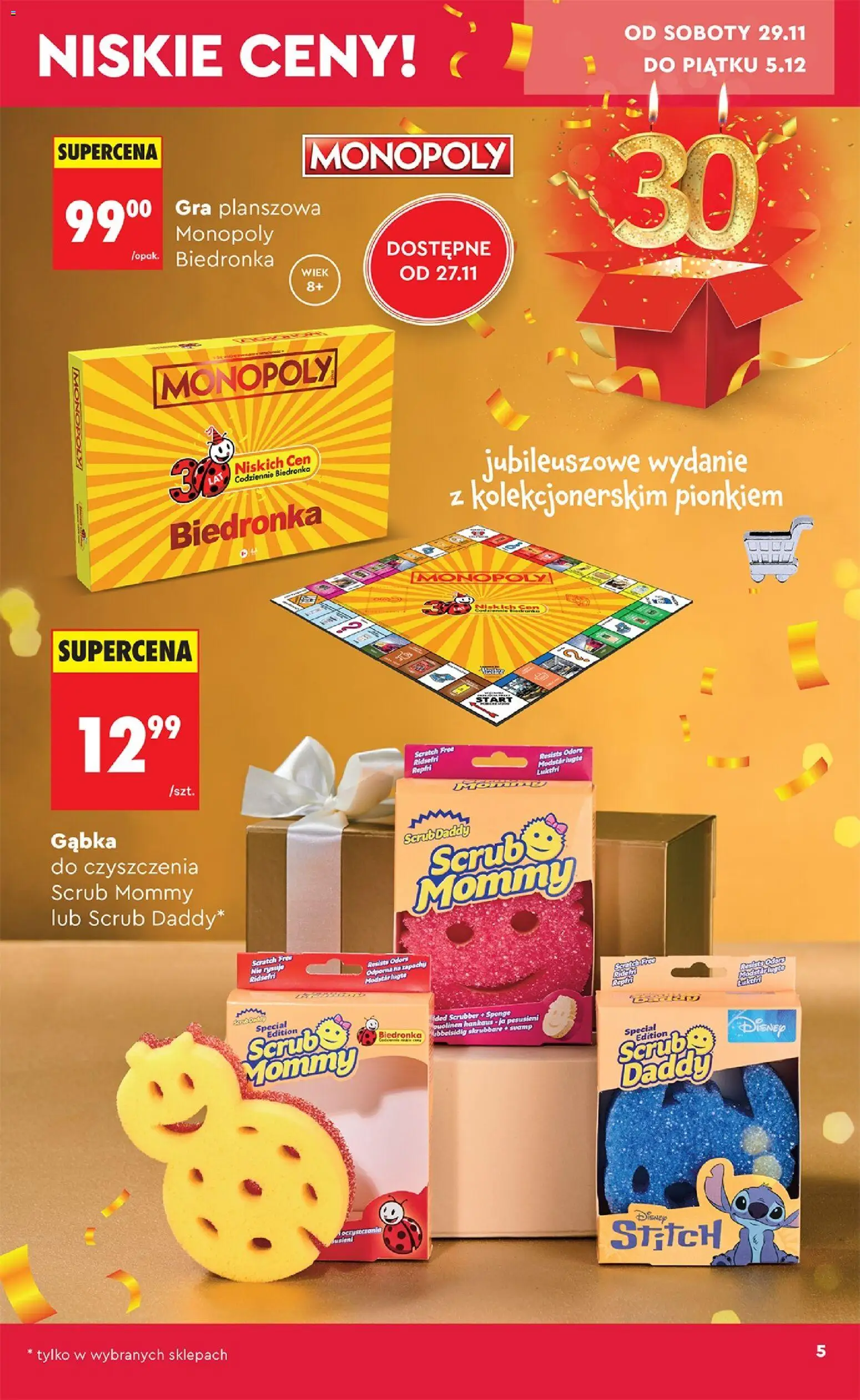 Biedronka gazetka - Hity i inspiracje od 29.11.2025 | Strona: 5 | Produkty: Gra, Gąbka