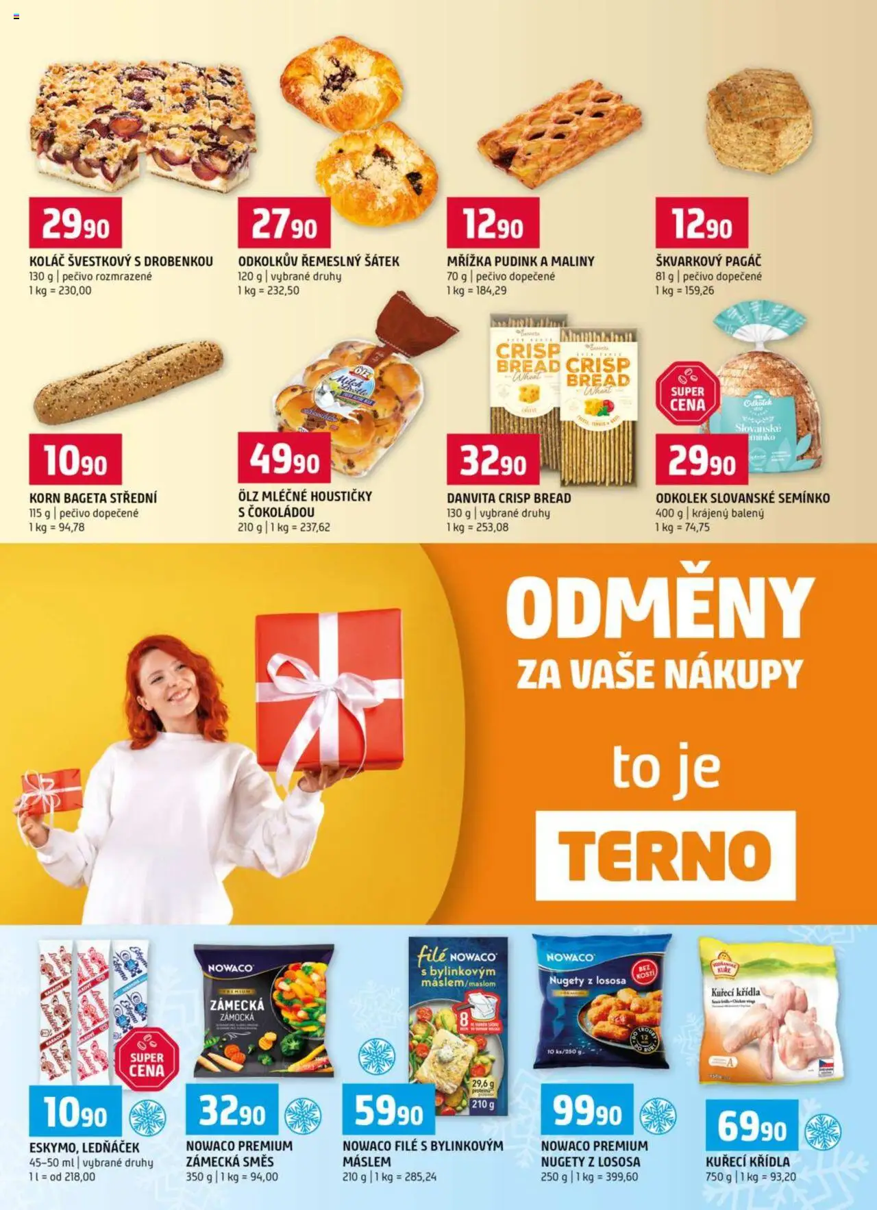Terno leták - Blatná, Český Krumlov, Prachatice, Strakonice, Tábor, Zlín od 22.10.2025 | Strana: 6 | Produkty: Maliny, Pečivo, File, Nugety