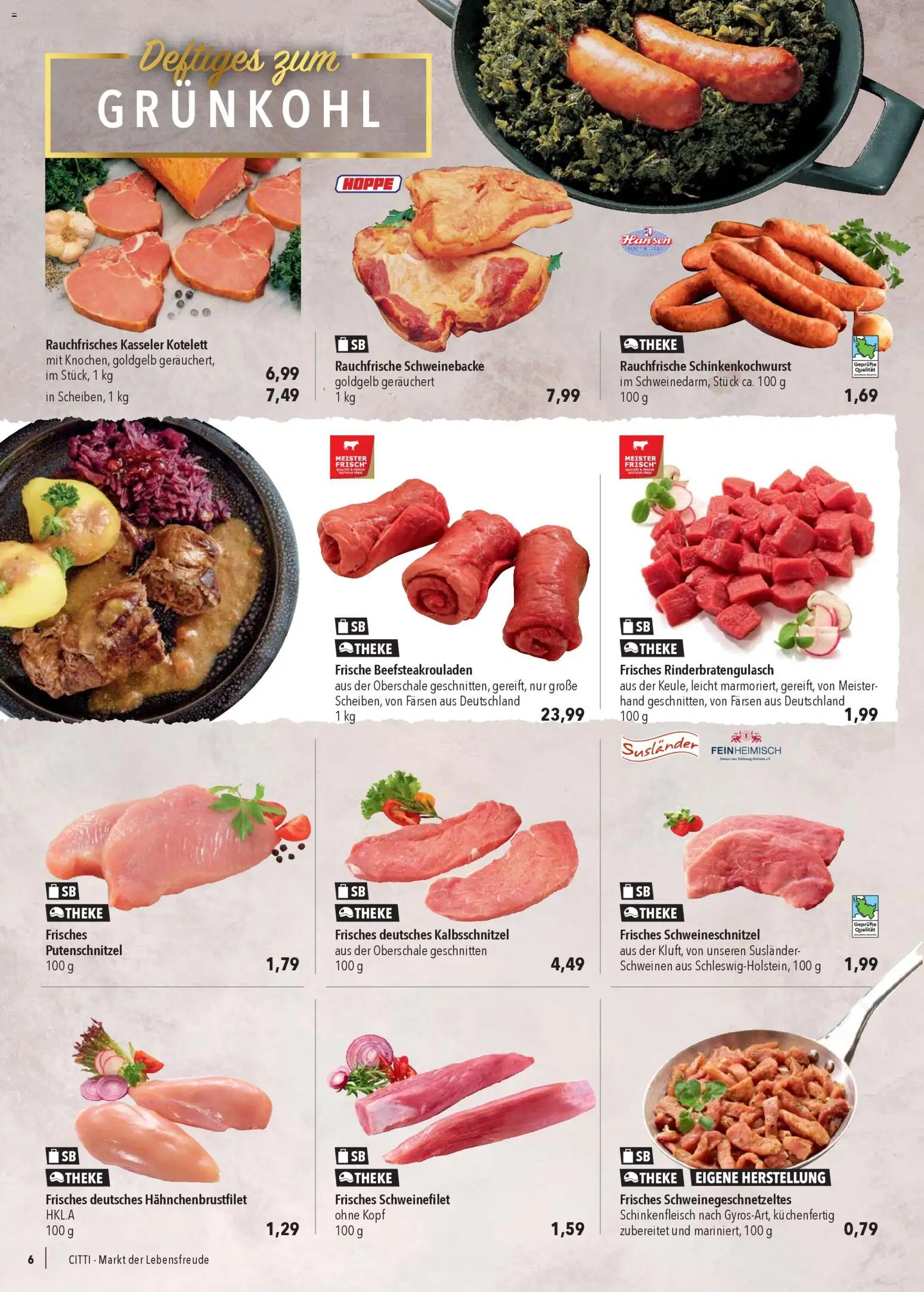 CITTI Markt Prospekt 	 – gültig ab 27.12.2025 | Seite: 6 | Produkte: Theke, Schweinefilet, Putenschnitzel