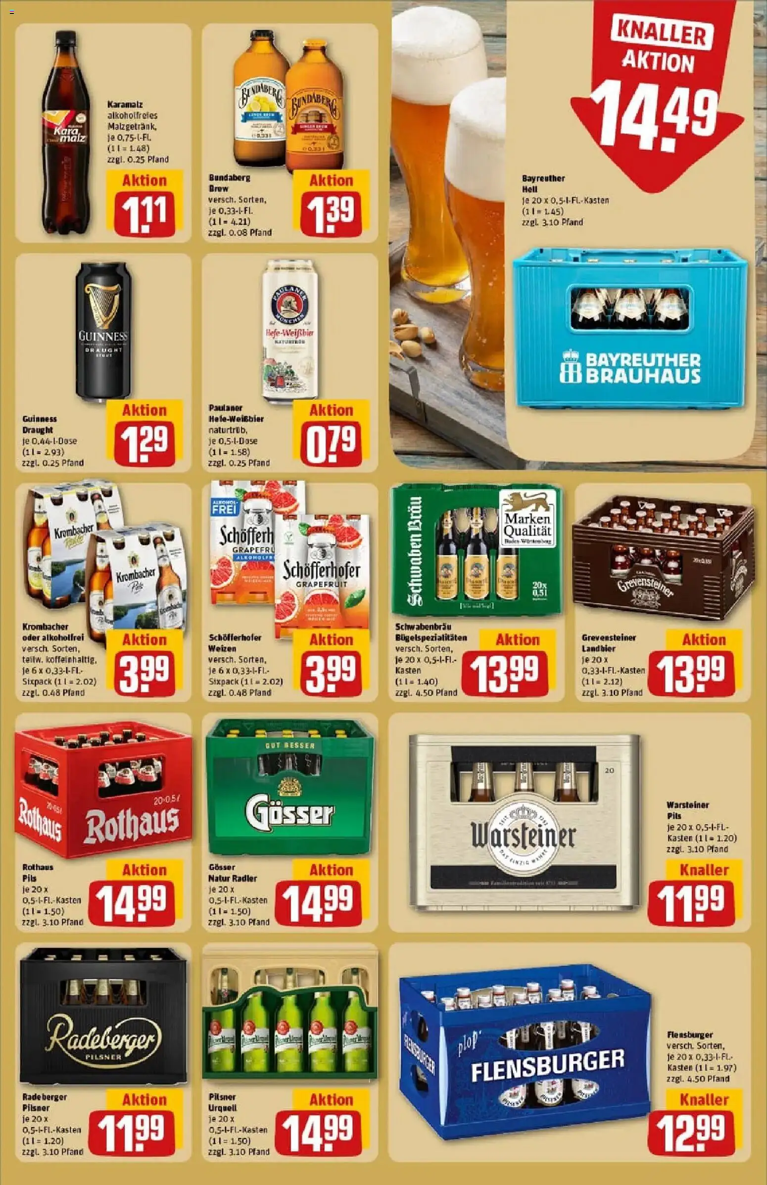 Rewe prospekt Mannheim	 – gültig ab 26.01.2026 | Seite: 17 | Produkte: Bayreuther hell, Pils, Pilsner urquell, Warsteiner