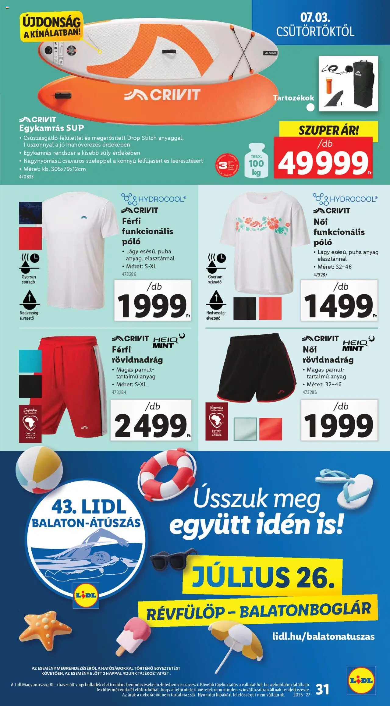 Lidl akciós ujság - amely érvényes a következő dátumtól: 03.07.2025 | Oldal: 31 | Termékek: Rövidnadrág