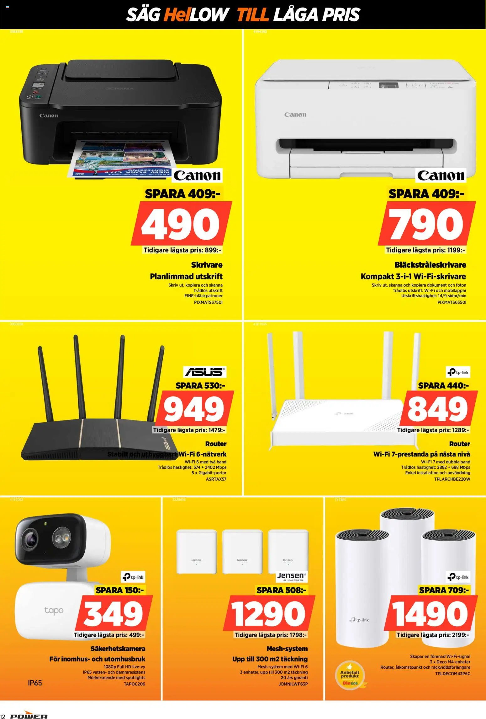 Power reklamblad aktuell från 19.01.2026 | Sida: 12 | Produkter: Såg, Skrivare, Router, Wifi