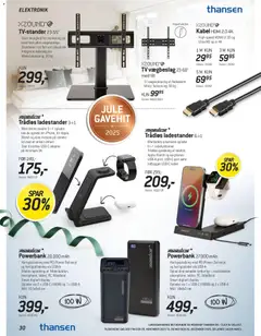Thansen - Black Friday gyldig fra 26.11.2025 | Side: 30 | Produkter: Powerbank, Fladskærm, Airpods, Kabel