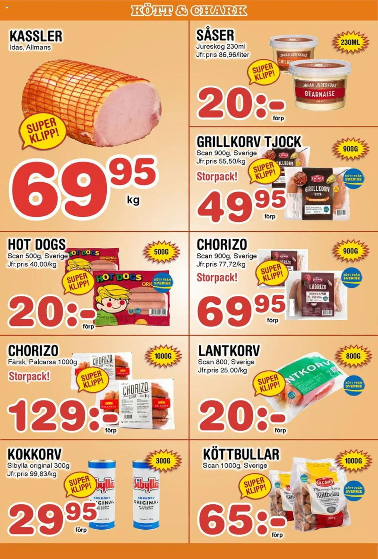 Nya Pulsen reklamblad aktuell från 18.08.2025 | Sida: 5 | Produkter: Köttbullar, Kassler, Grillkorv, Chorizo