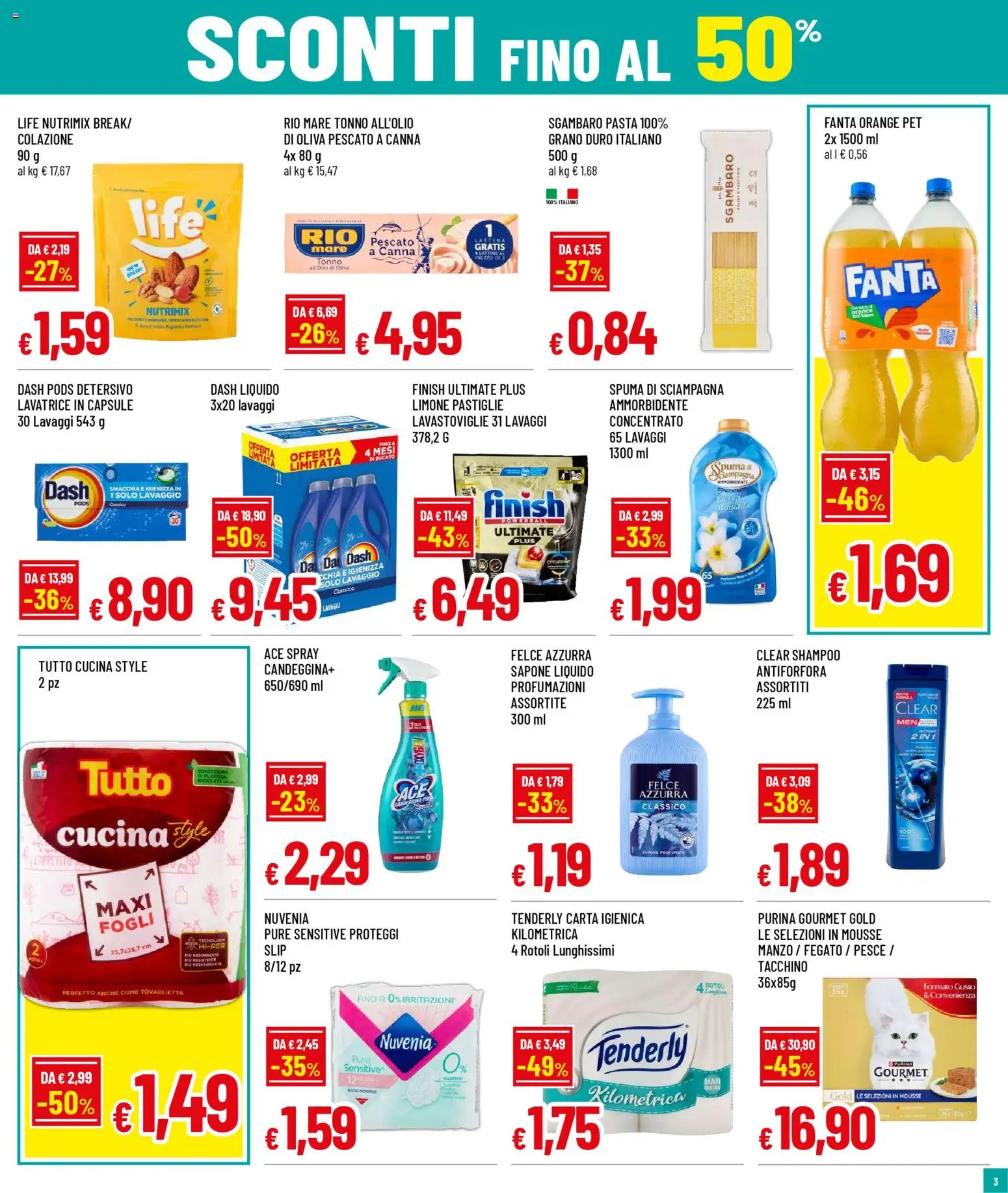 Volantino Galassia del 02.03.2026 | Pagina: 3 | Prodotti: Shampoo, Sapone, Candeggina, Slip