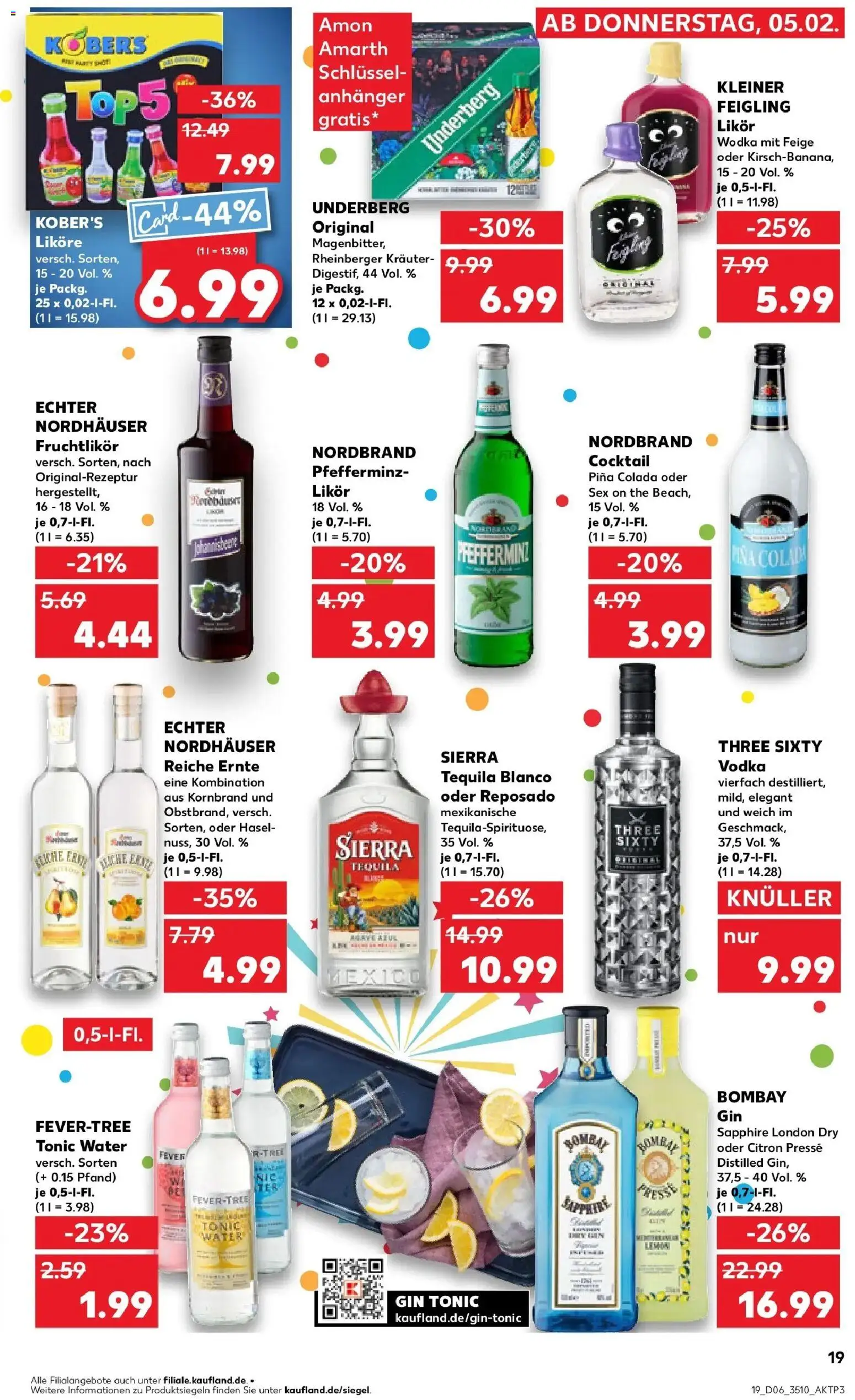 Kaufland prospekt Meiningen	 – gültig ab 05.02.2026 | Seite: 19 | Produkte: Presse, Kleiner feigling, Gin, Underberg
