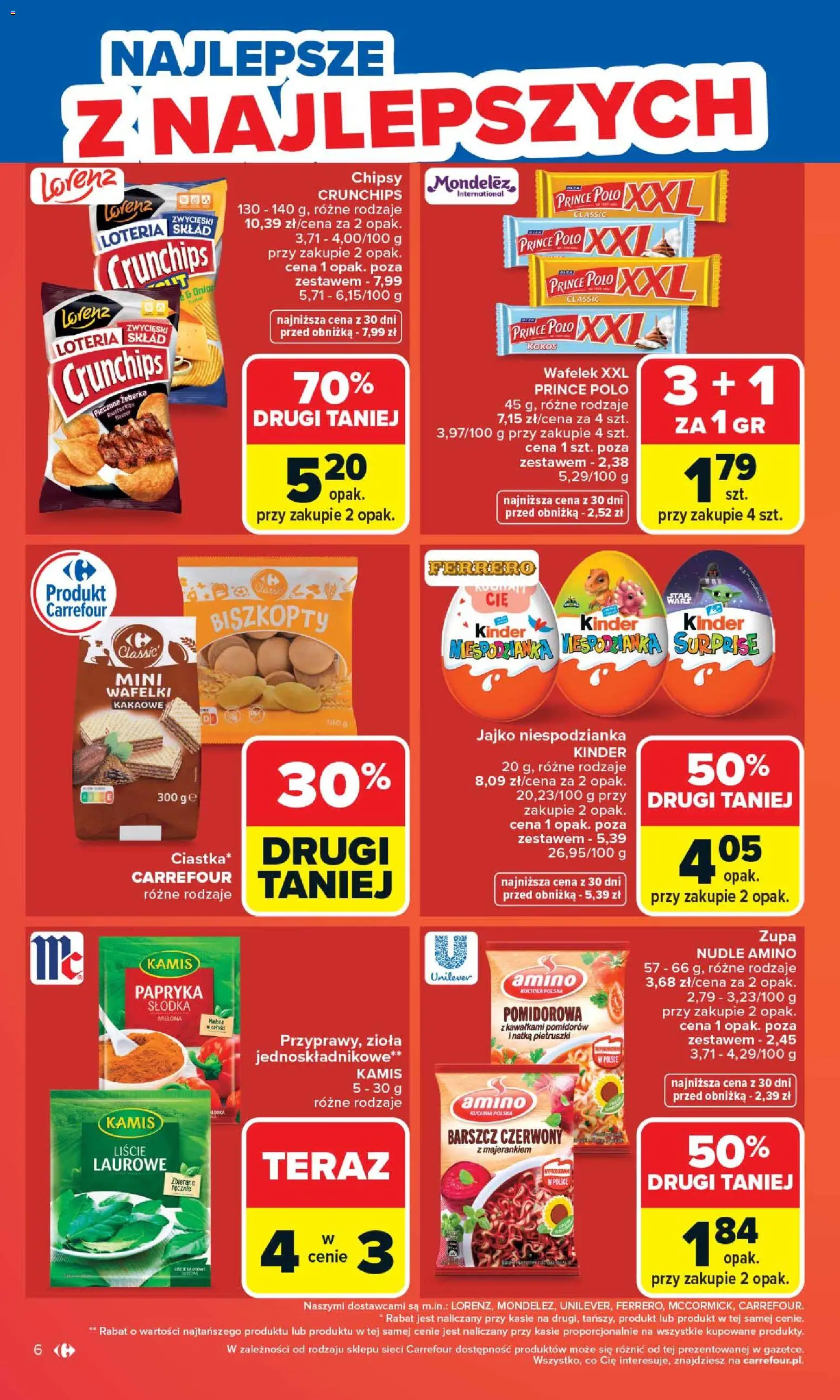 Carrefour gazetka od 20.04.2026 | Strona: 8 | Produkty: Barszcz, Chipsy, Prince polo xxl, Zupa