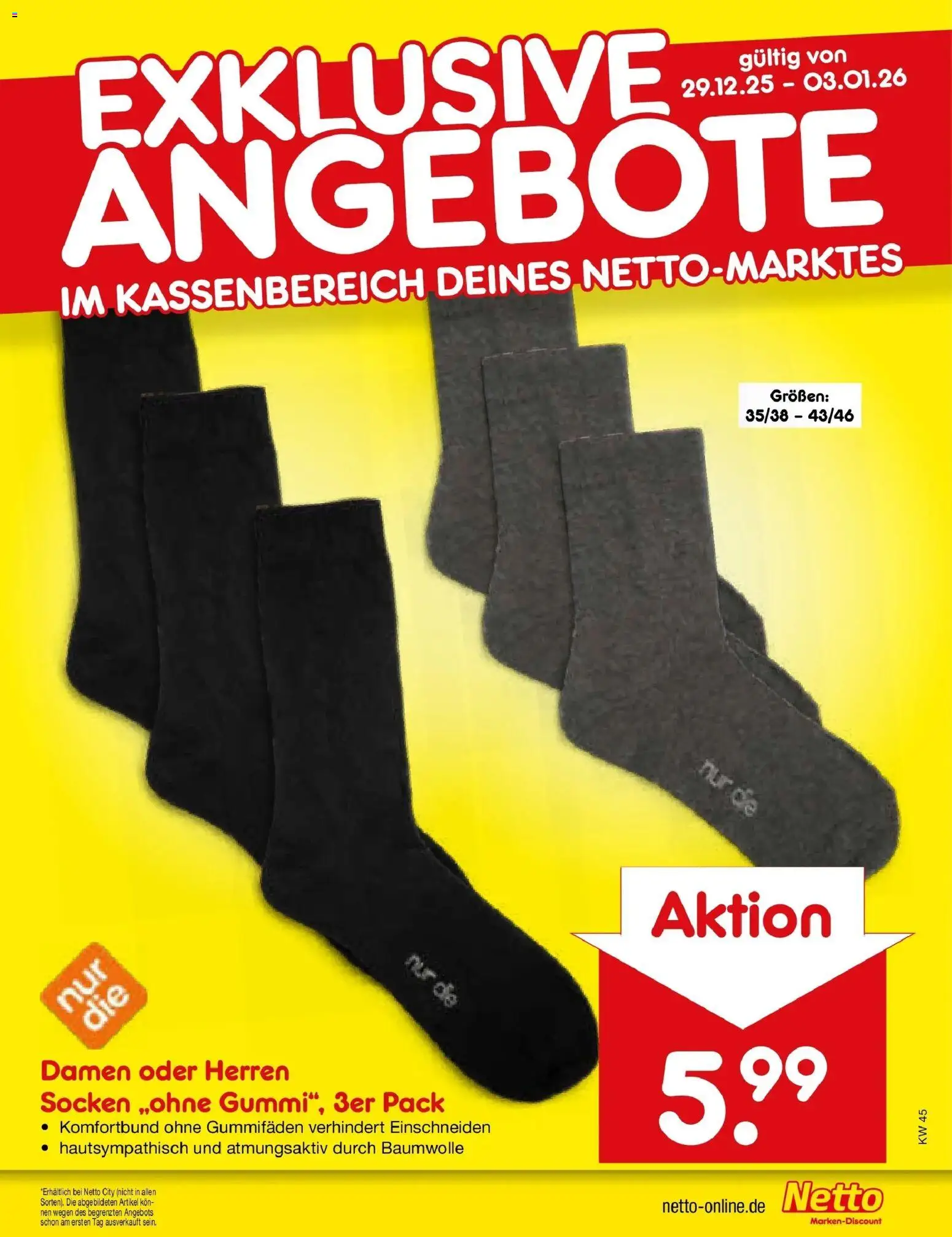 Netto Marken-Discount prospekt Mistelbach	 – gültig ab 28.12.2025 | Seite: 28 | Produkte: Socken
