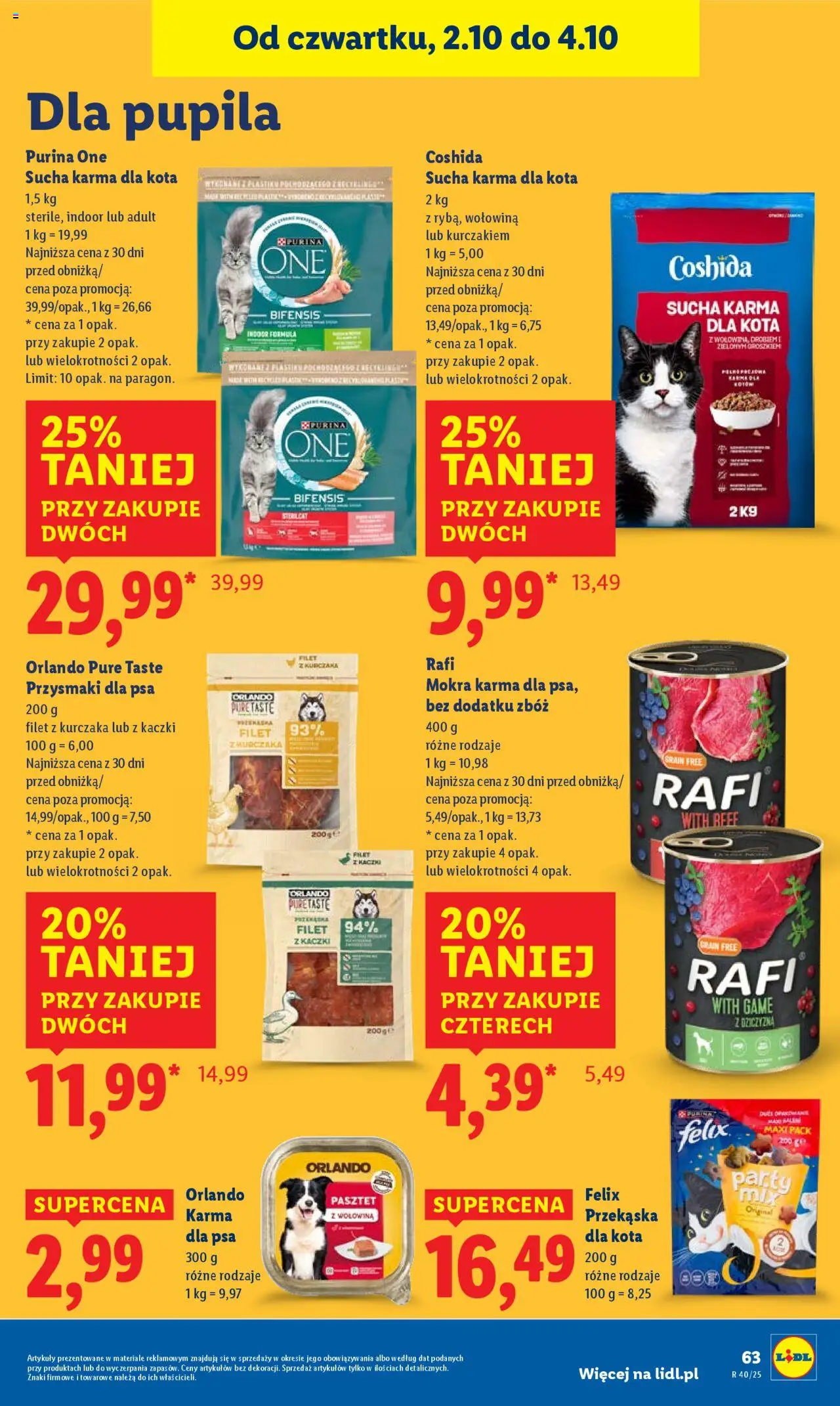 Lidl Gazetka od 02.10.2025 | Strona: 67 | Produkty: Filet z kurczaka, Karma dla psa, Przysmaki dla psa, Wołowina