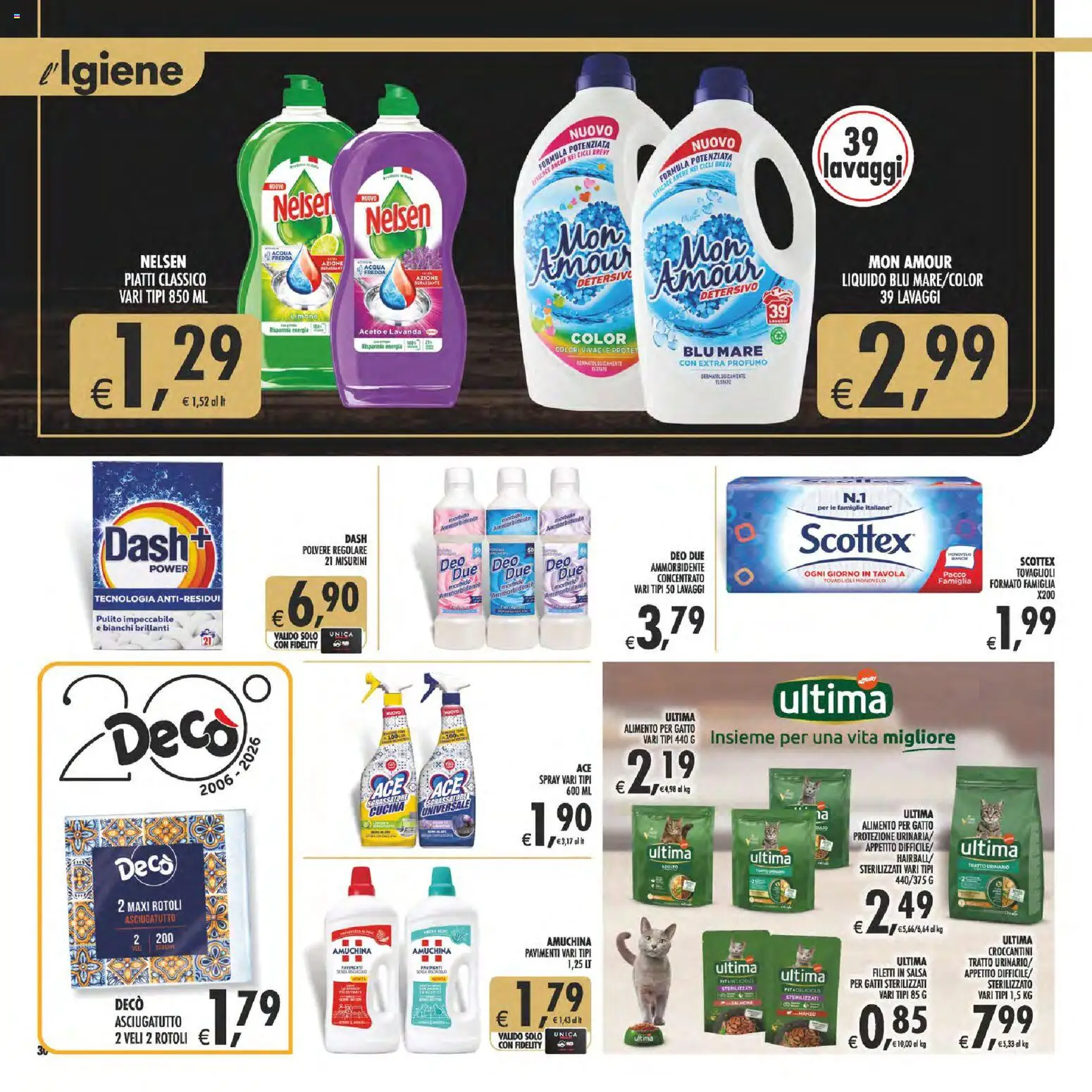 Volantino Decò del 17.04.2026 | Pagina: 30 | Prodotti: Sgrassatore, Acqua, Asciugatutto, Profumo