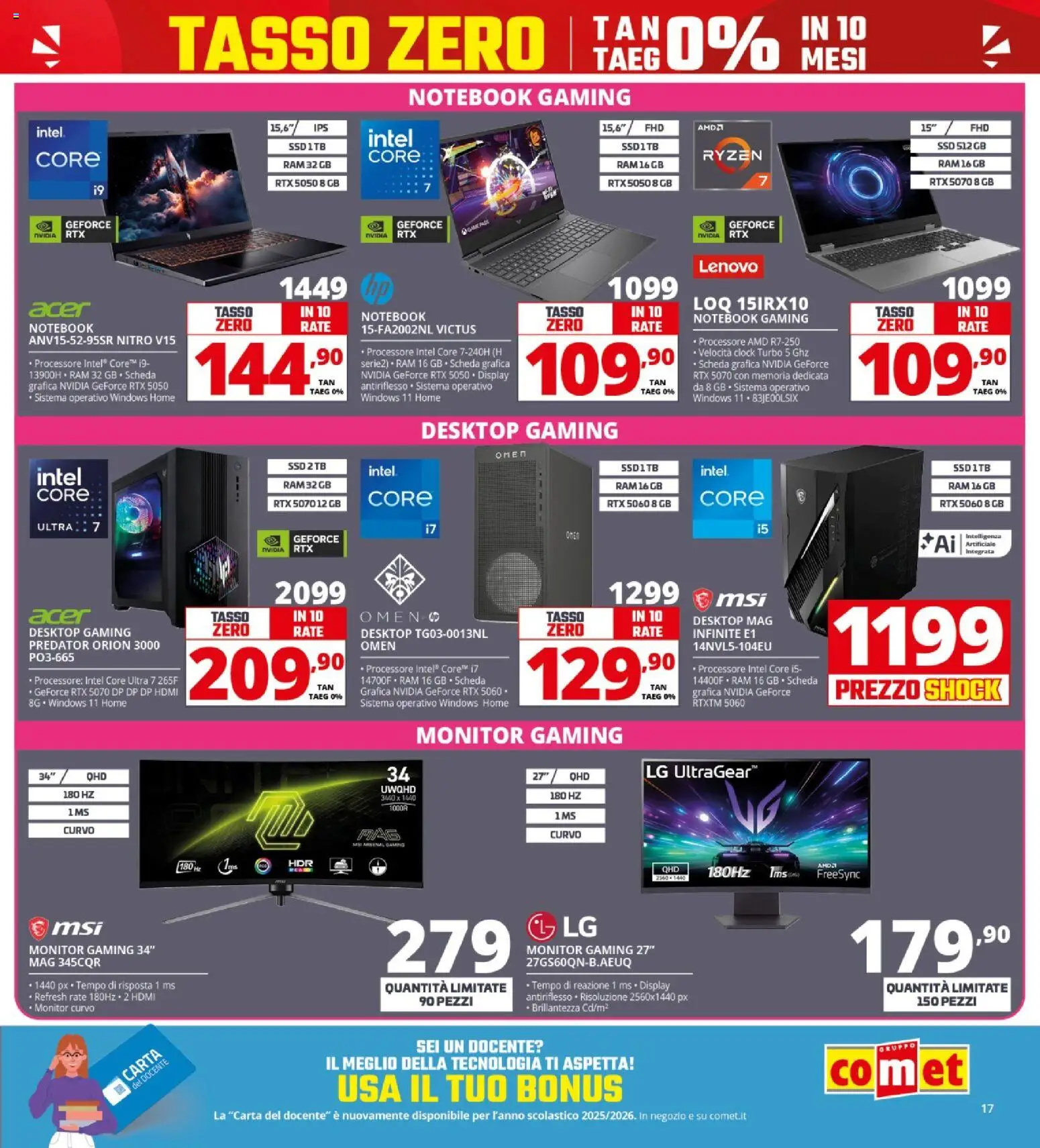 Volantino Comet del 23.04.2026 | Pagina: 17 | Prodotti: Monitor, Notebook