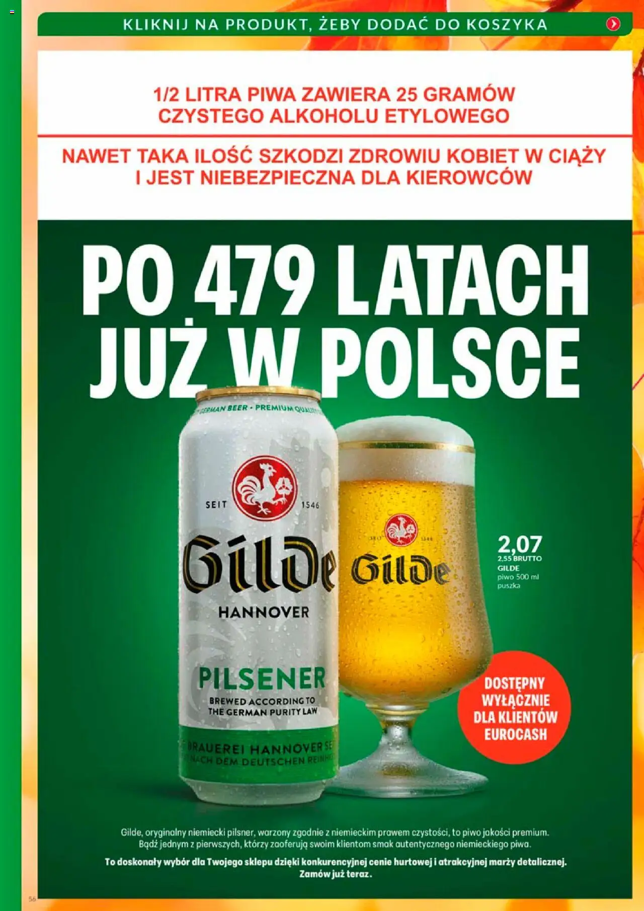 Eurocash Gazetka - Katalog Alkoholowy od 01.10.2025 | Strona: 56 | Produkty: Piwo