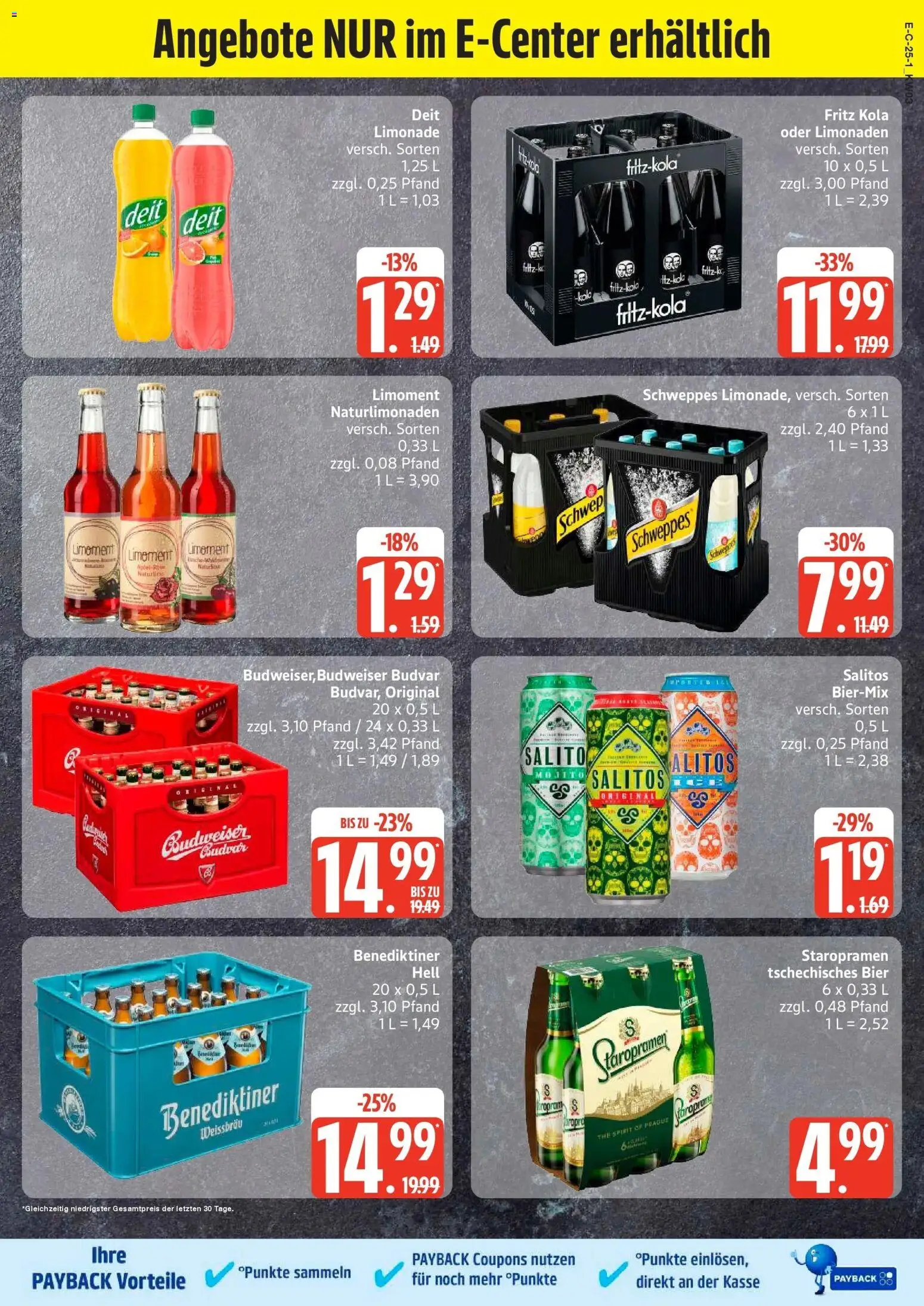 Edeka prospekt Hamburg	 – gültig ab 11.01.2026 | Seite: 30 | Produkte: Limonade, Schweppes, Benediktiner hell, Budweiser