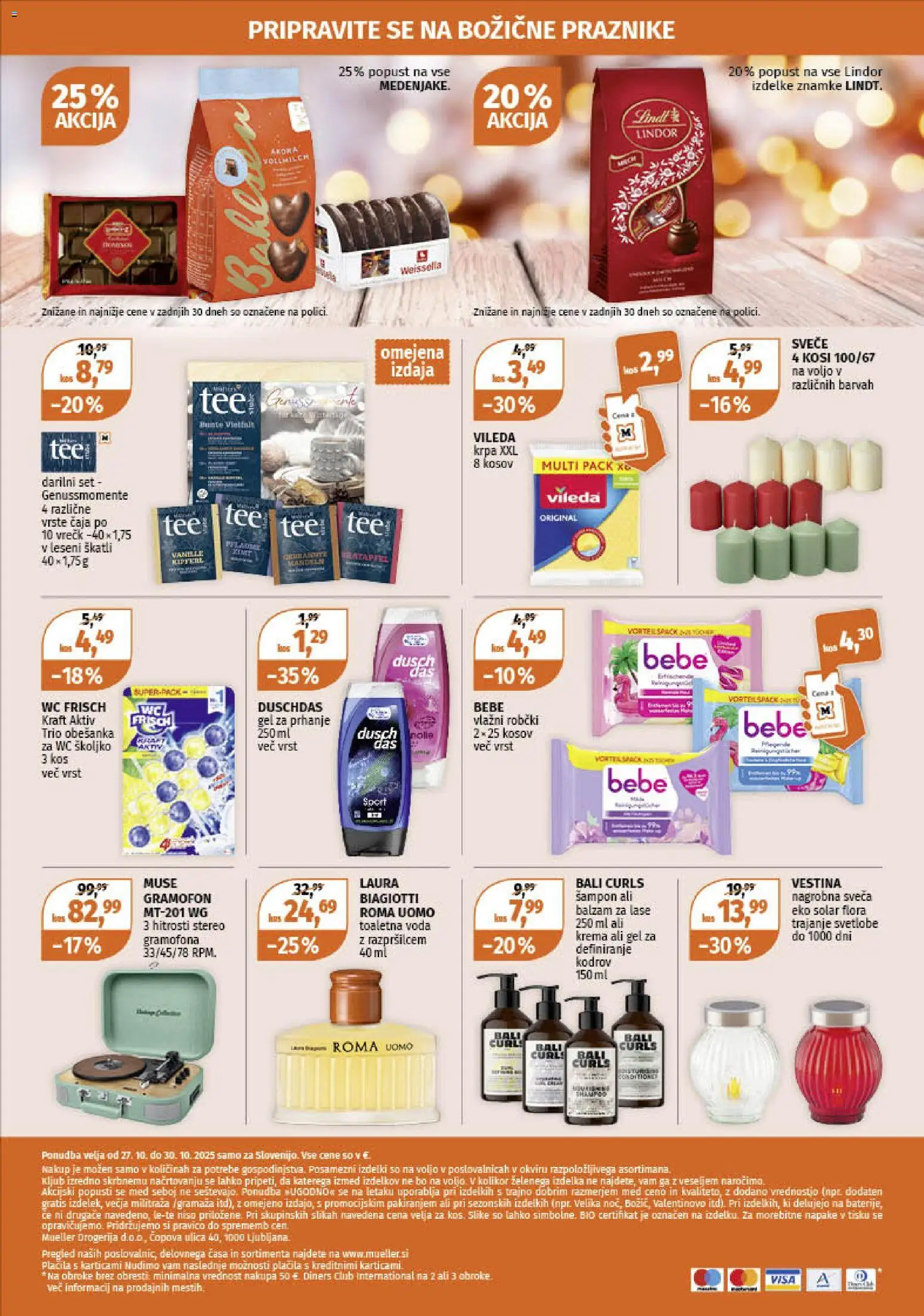 Novi Müller katalog ponudbe – veljaven od 27.10.2025 | Stran: 25 | Izdelki: Sveča, Robčki, Balzam za lase, Krema