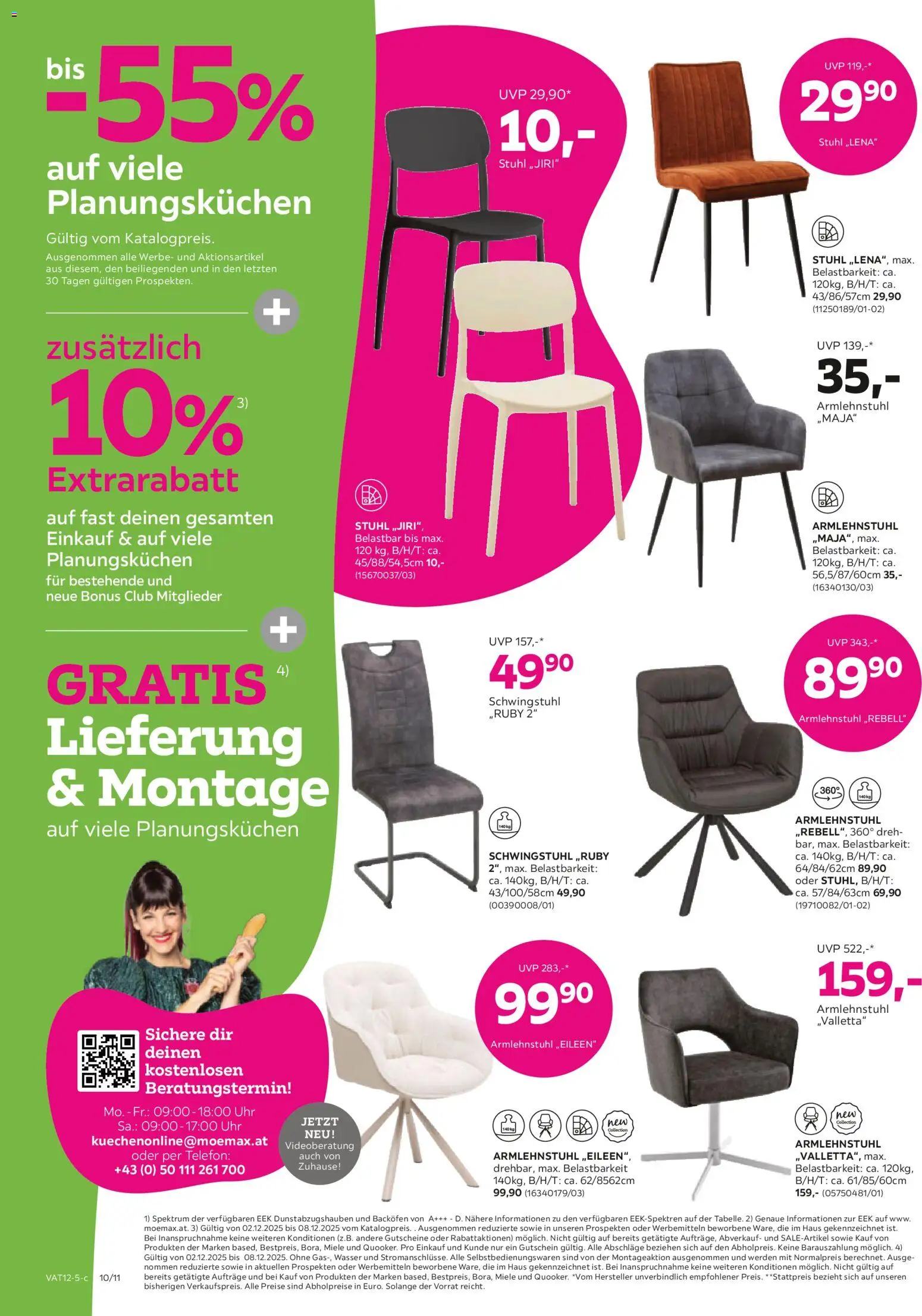 Mömax Prospekt aktuell gültig ab 02.12.2025 | Seite: 10 | Produkte: Wasser, Telefon, Uhr, Stuhl