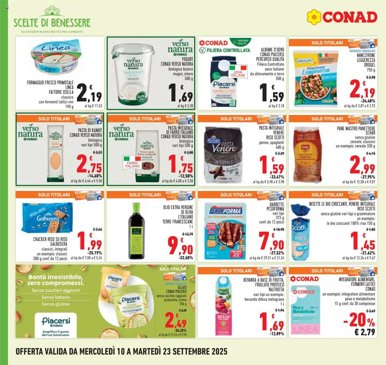 Volantino Conad del 10.09.2025 | Pagina: 14 | Prodotti: Uova, Riso, Olio, Penne