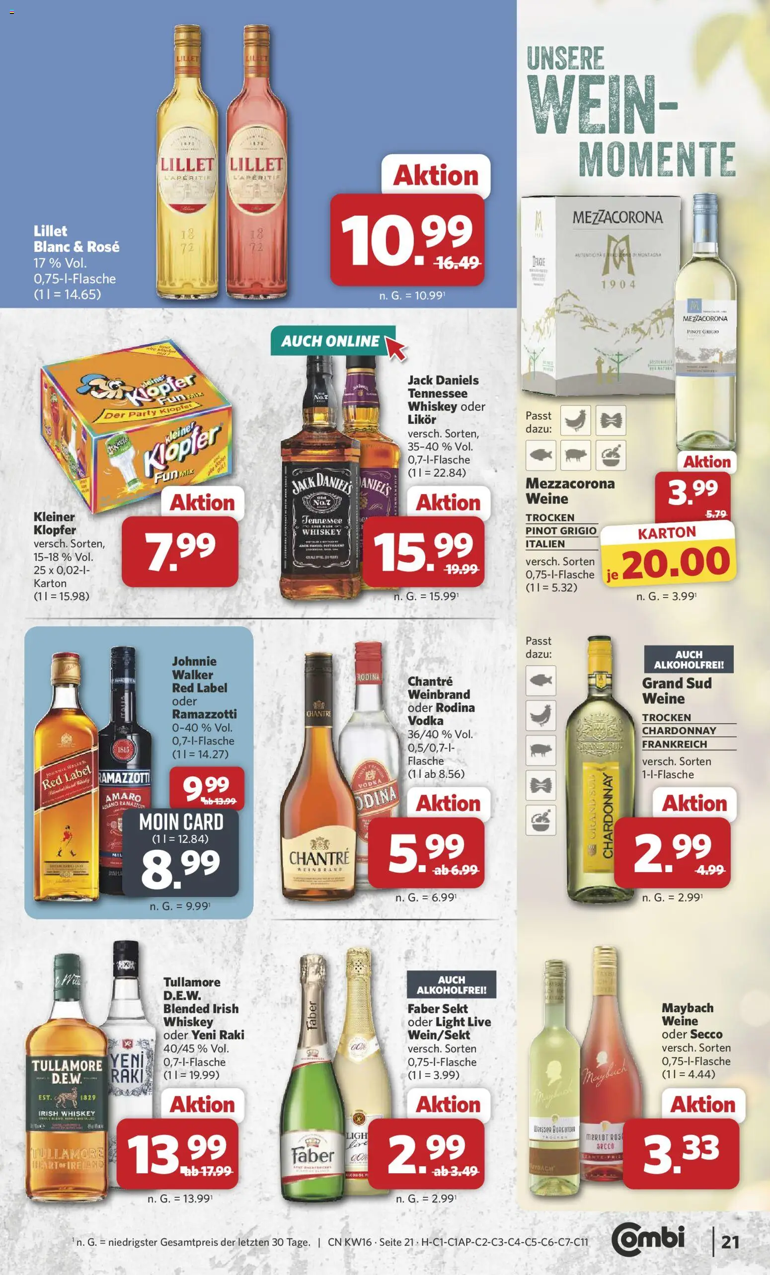 Combi Prospekt 	 – gültig ab 13.04.2026 | Seite: 23 | Produkte: Sekt, Lillet, Grand sud, Whiskey
