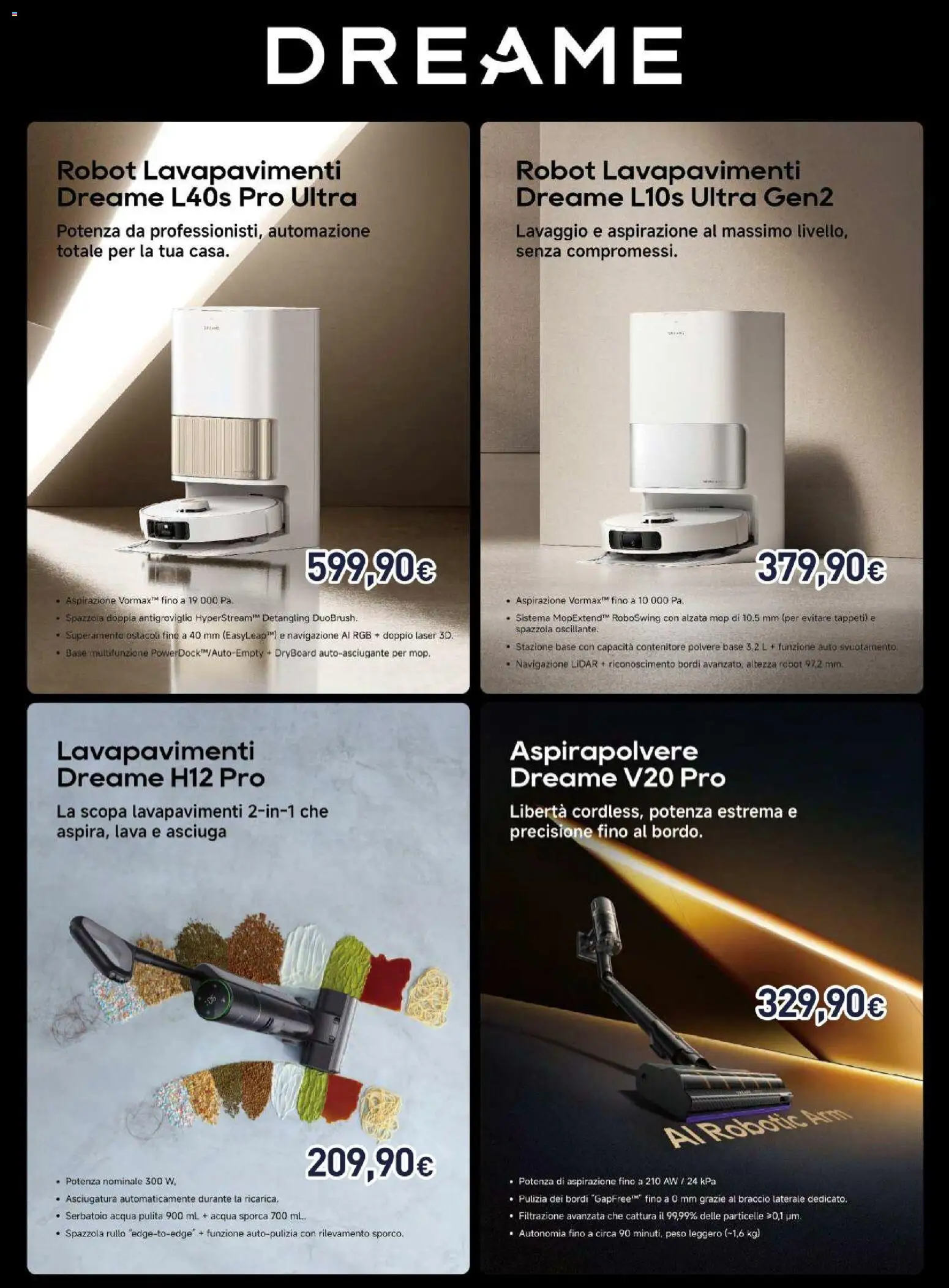 Volantino Unieuro del 06.12.2025 | Pagina: 37 | Prodotti: Acqua, Scopa, Aspirapolvere, Robot