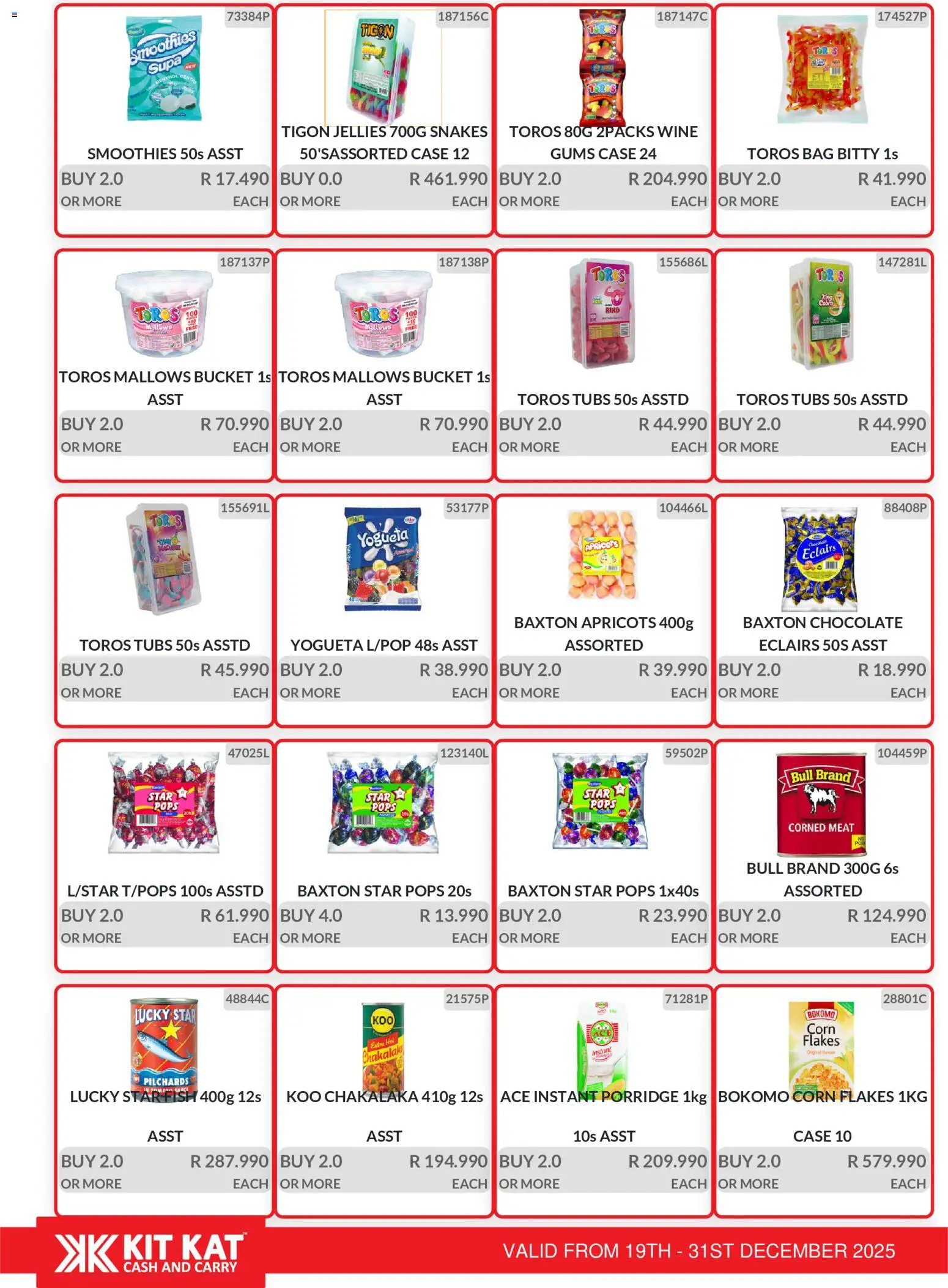New KIT KAT Cash & Carry catalogue – valid from 19.12.2025 | Page: 4 | Products: Corned meat, Chocolate, Fish, Flakes