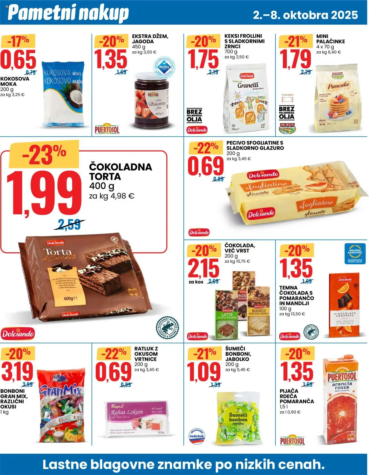 Novi Eurospin katalog ponudbe – veljaven od 02.10.2025 | Stran: 10 | Izdelki: Keksi, Bonboni, Mandlji, Torta