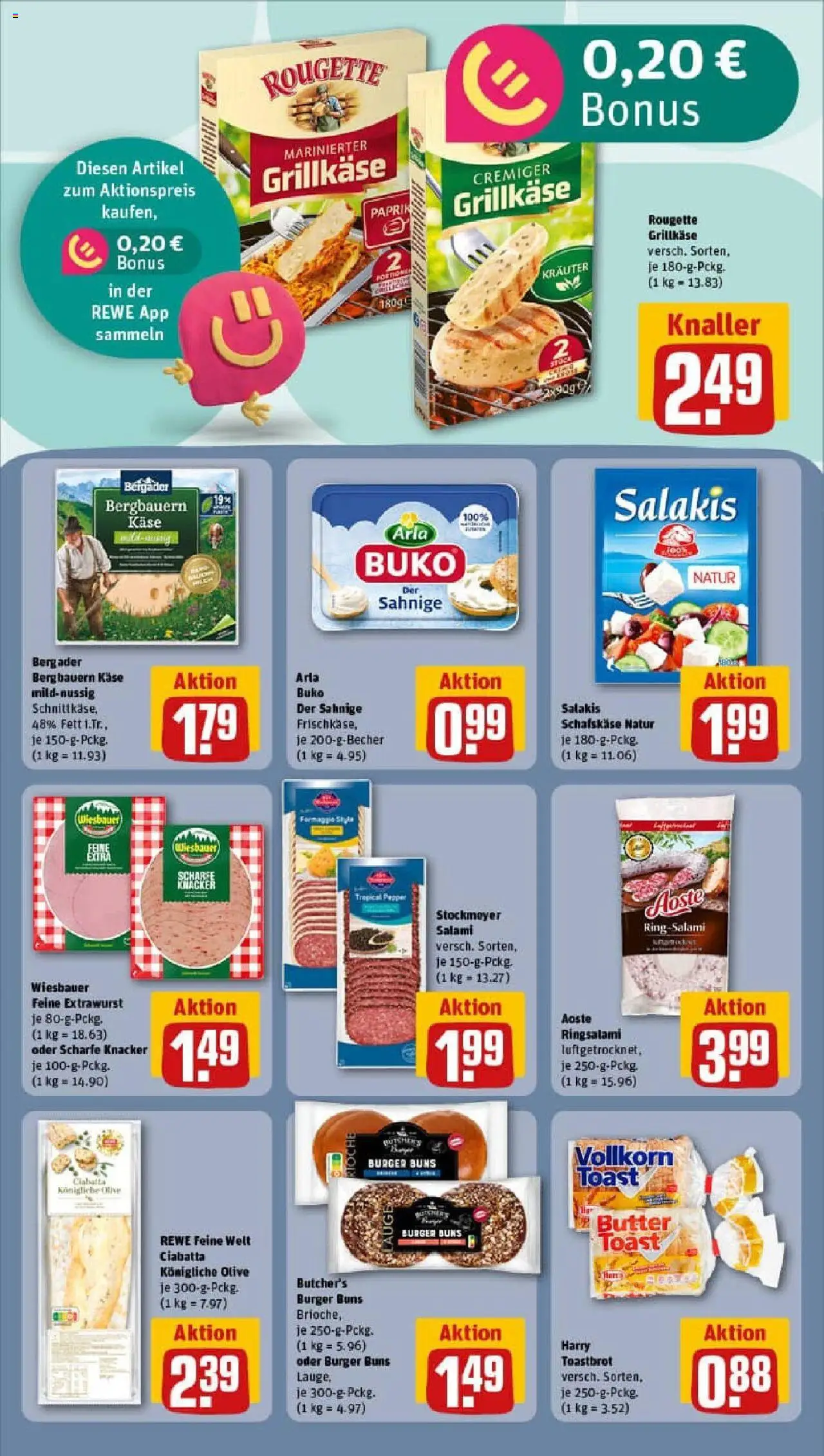 Rewe prospekt Pulsnitz	 - gültig ab dem 24.08.2025 | Seite: 12 | Produkte: Toast, Toastbrot, Arla buko, Salami