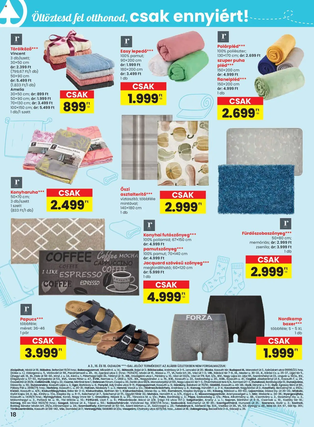 Spar akciós ujság - amely érvényes a következő dátumtól: 18.09.2025 | Oldal: 18 | Termékek: Törölköző, Kapu, Asztalterítő, Pléd
