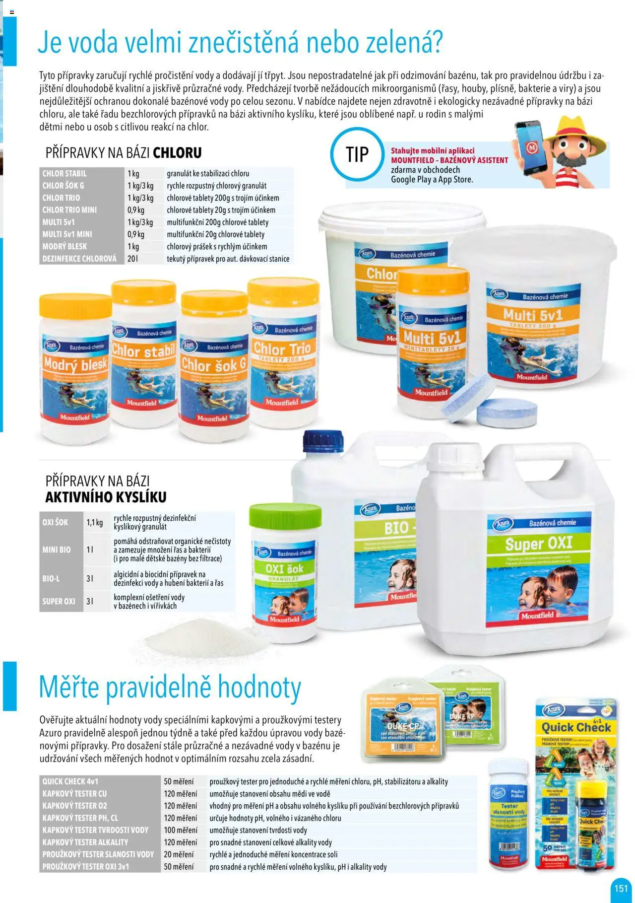 Mountfield katalog 2025 od 16.04.2025 | Strana: 151 | Produkty: Bazény, Bazénová chemie, Voda, Chlor šok