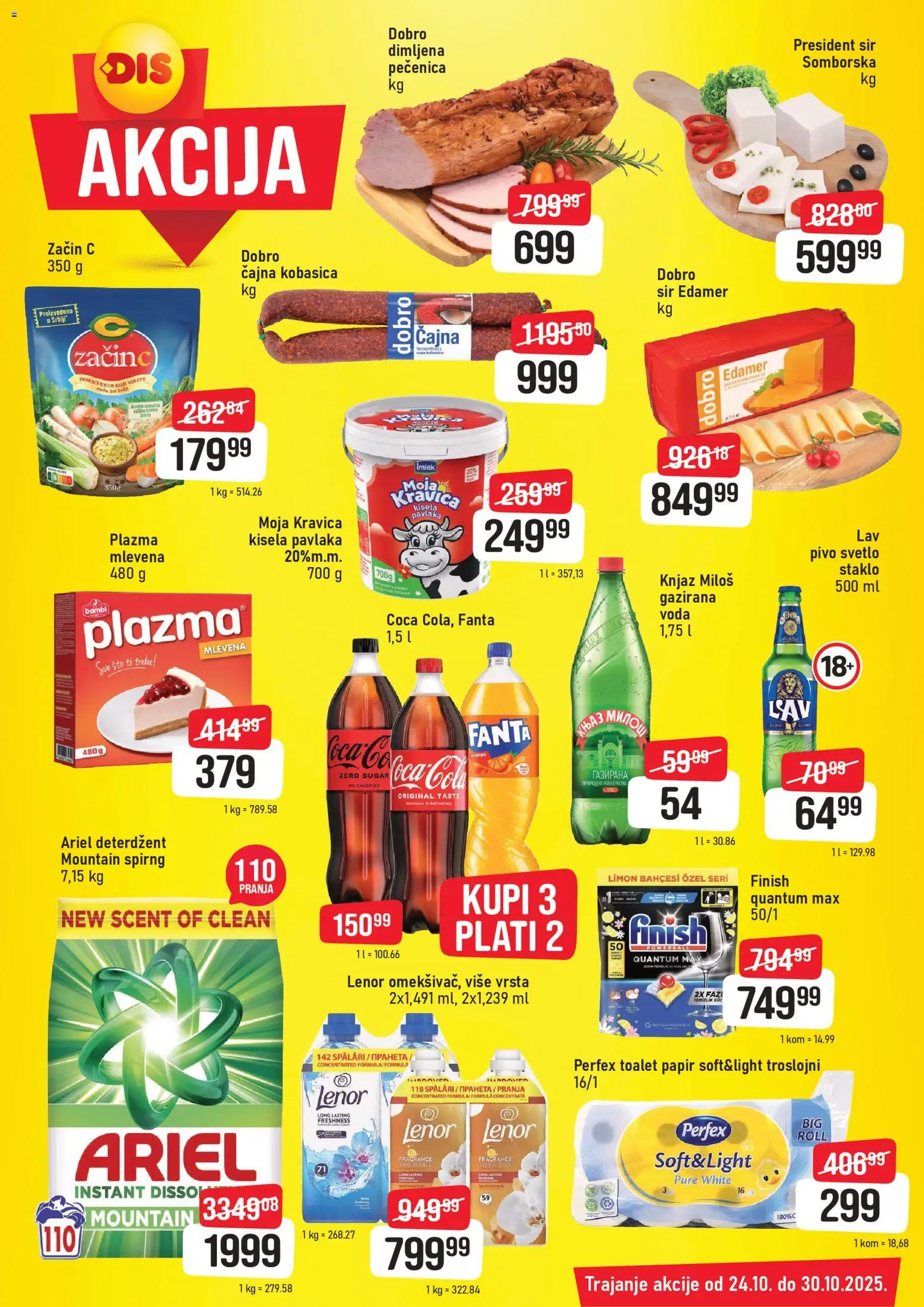 Super DIS katalog - važi od 24.10.2025 | Strana: 2 | Proizvode: Sto, Plazma, Edamer, Pivo