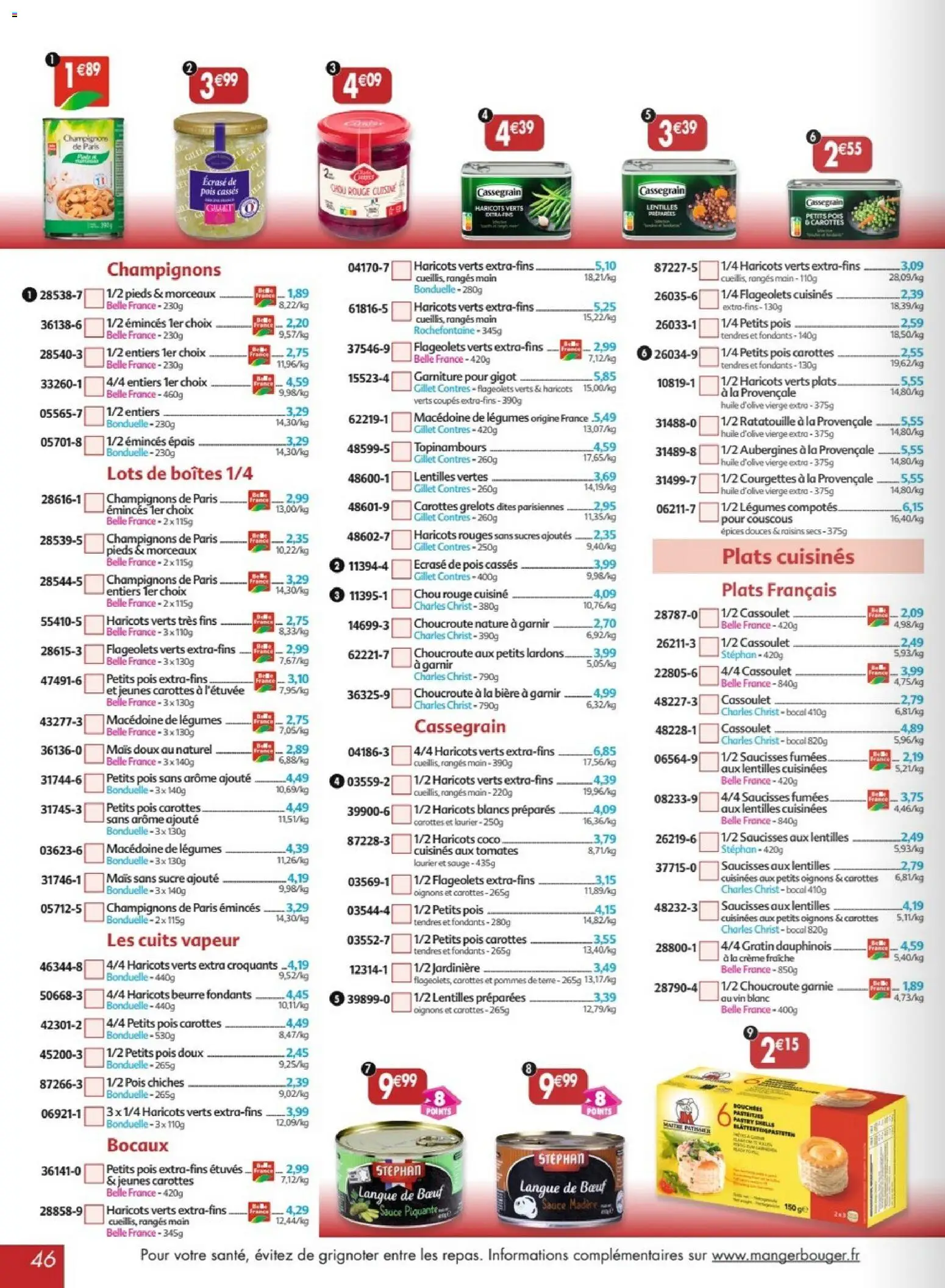 {H1} | Page: 46 | Produits: Chou rouge, Jardinière, Langue de bœuf, Pommes de terre