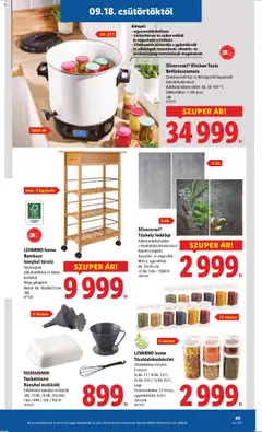 Lidl akciós ujság - amely érvényes a következő dátumtól: 18.09.2025 | Oldal: 45 | Termékek: Tűzhely, Polc, Cukor
