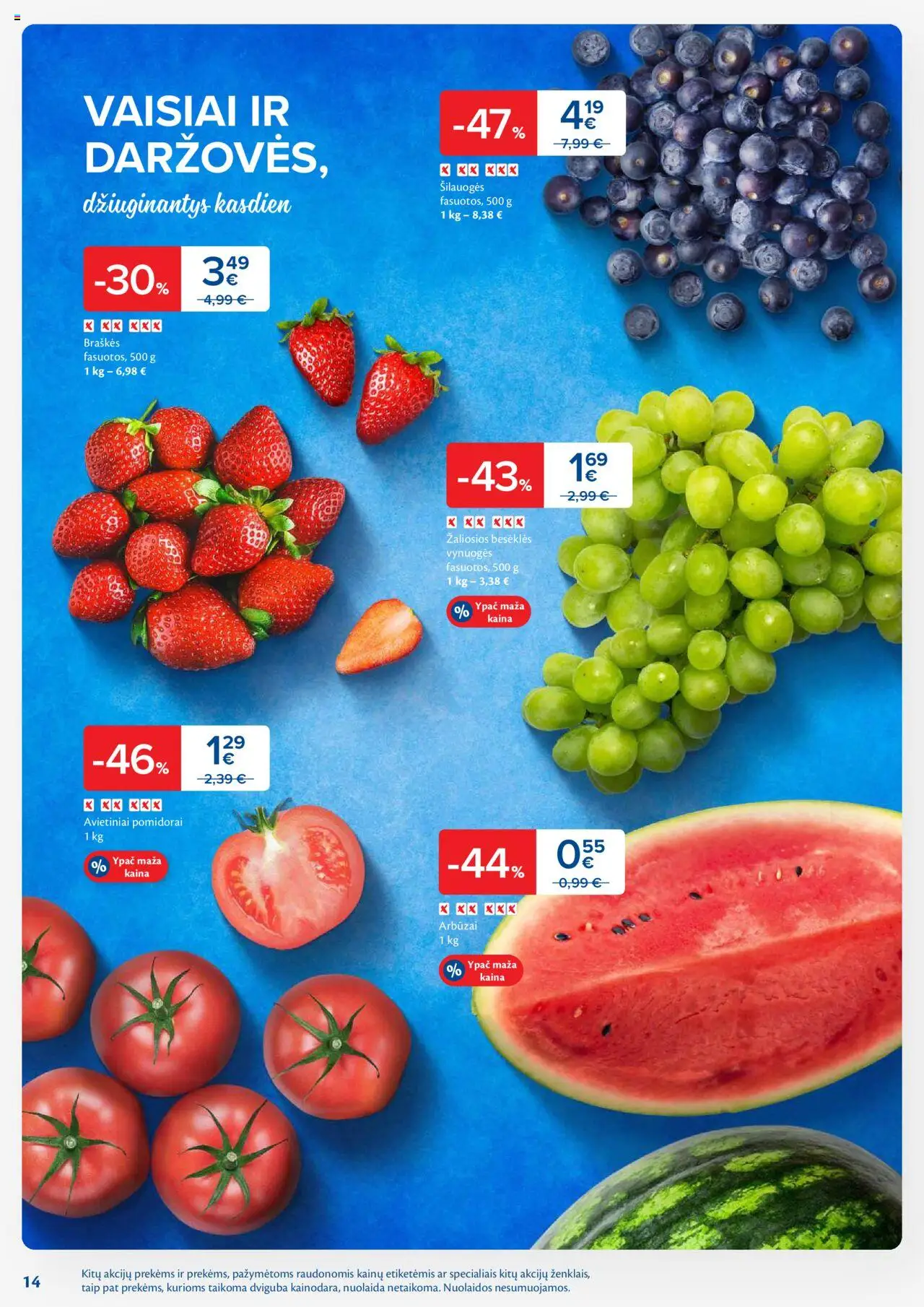 MAXIMA leidinys│galioja nuo 12.08.2025 | Puslapis: 14 | Prekių: Šilauogės, Vynuogės, Pomidorai, Braškės