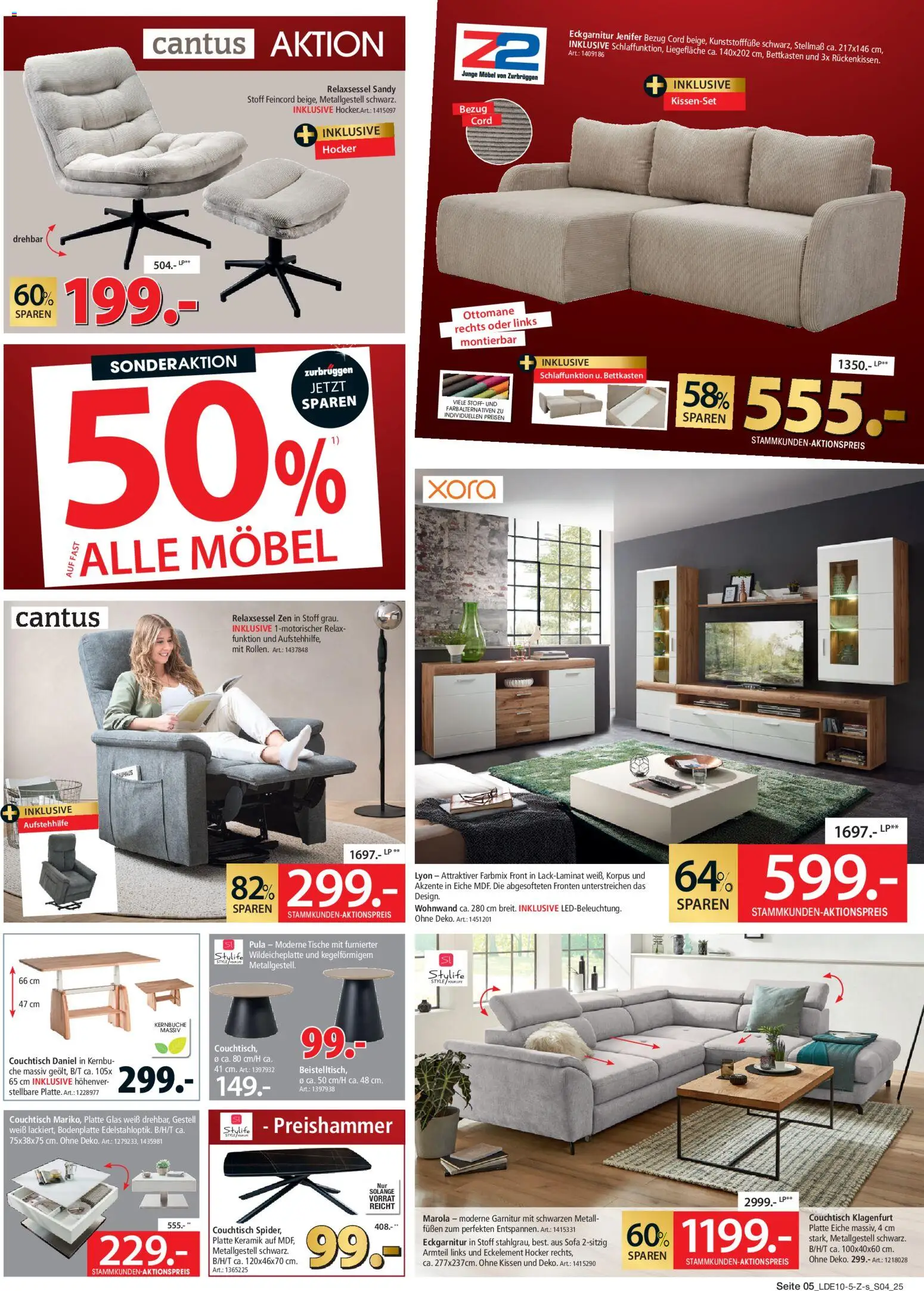 Zurbrüggen Red Shopping Week – gültig ab 28.10.2025 | Seite: 5 | Produkte: Hocker, Wohnwand, Kissen, Couchtisch