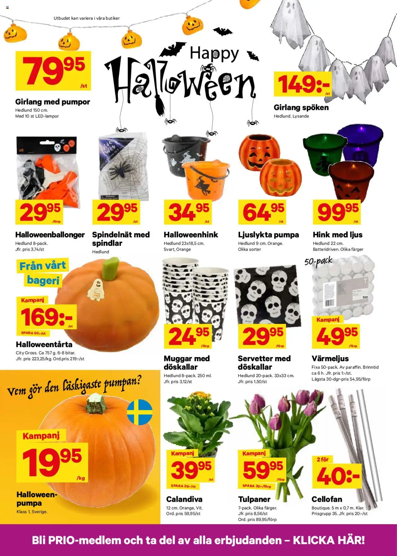 City Gross reklamblad aktuell från 20.10.2025 | Sida: 10 | Produkter: Bageri, Värmeljus, Servetter, Pumpa