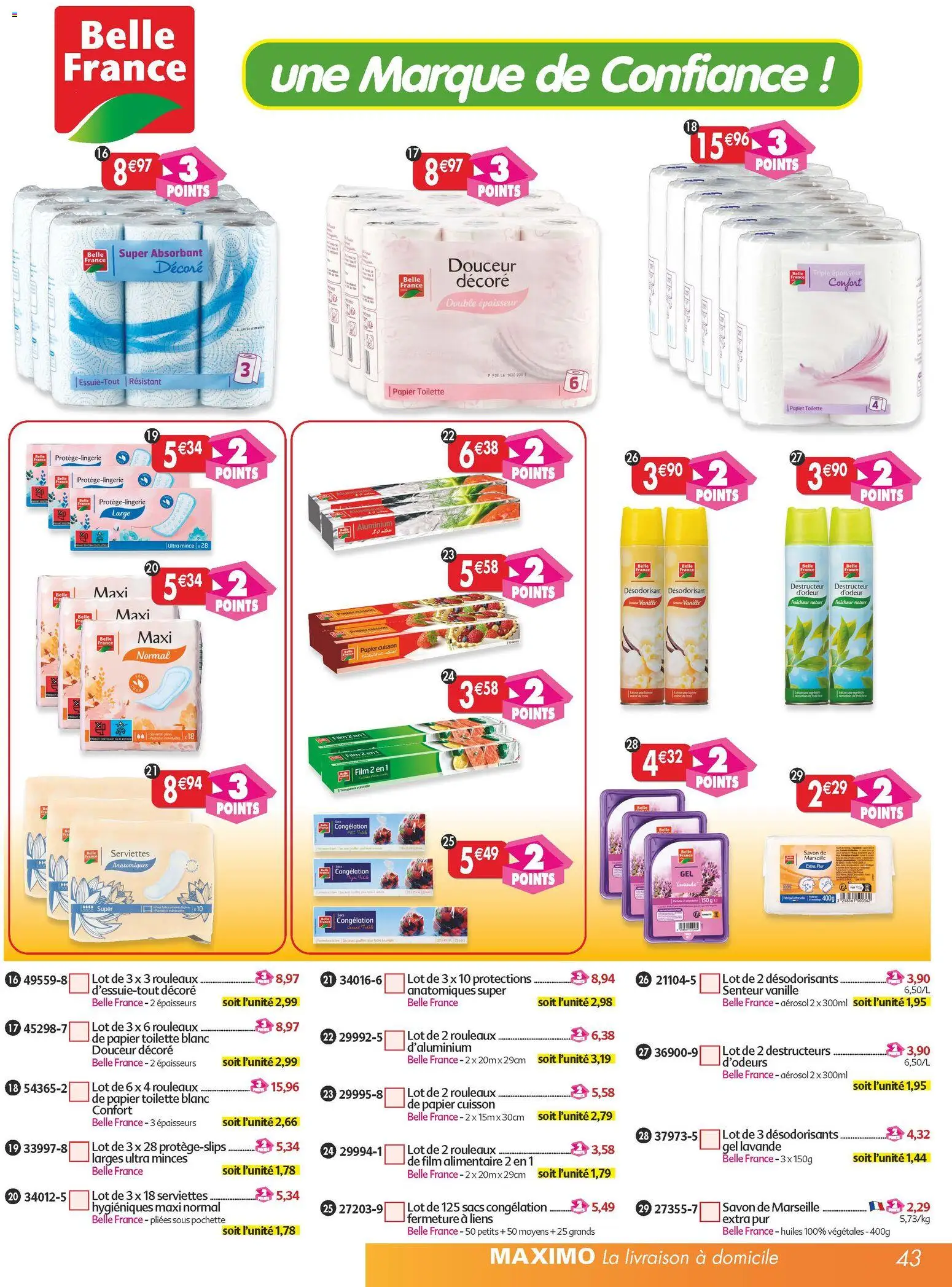 {H1} | Page: 43 | Produits: Lavande, Savon de marseille, Papier toilette, Savon