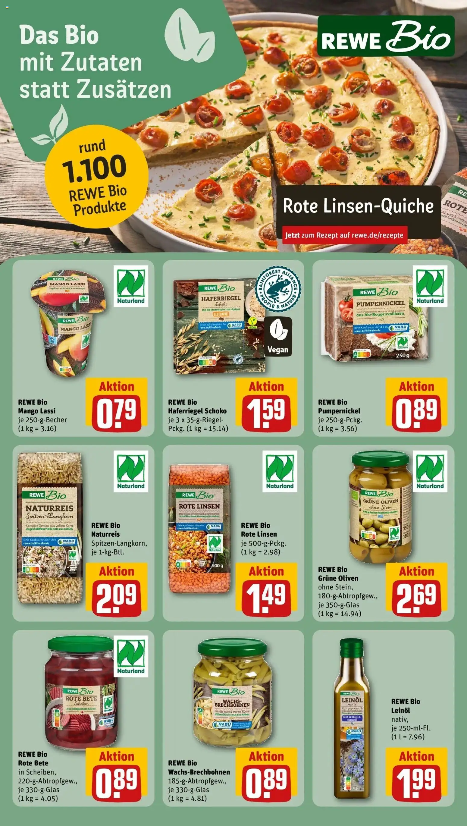 Rewe Prospekt Berlin / Tiergarten	 – gültig ab 05.04.2026 | Seite: 13 | Produkte: Leinöl, Küche, Mango