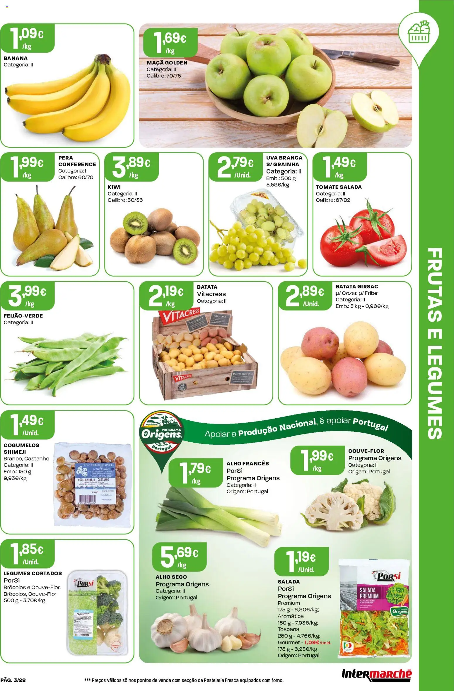 Intermarché Folheto Contact │ válido de 06.11.2025 | Página: 3 | Produtos: Batata, Banana, Alho francês, Tomate