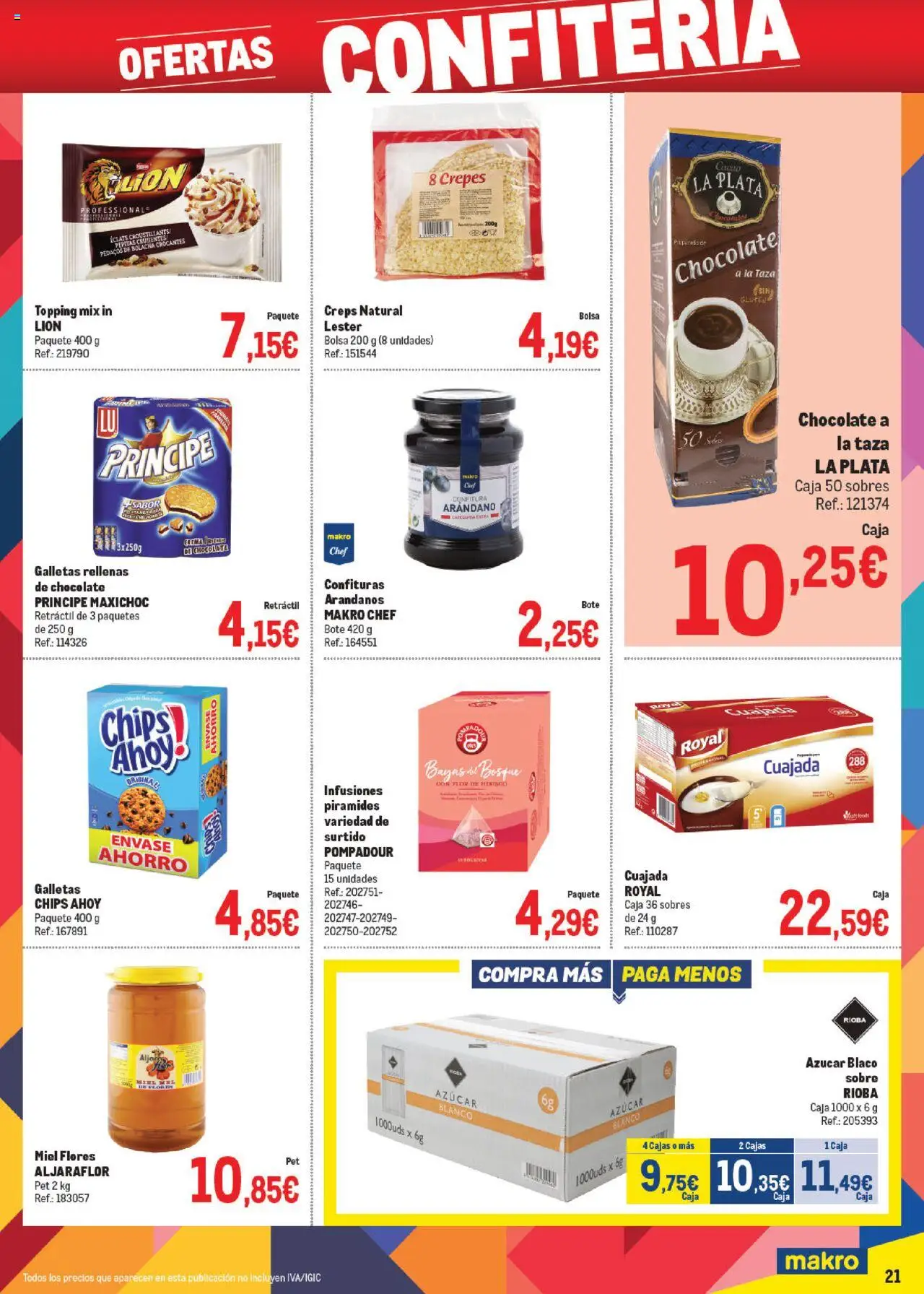 Makro - Precios Centro │ válido desde el 06.10.2025 | Página: 21 | Productos: Chocolate, Bolsa, Galletas rellenas, Caja