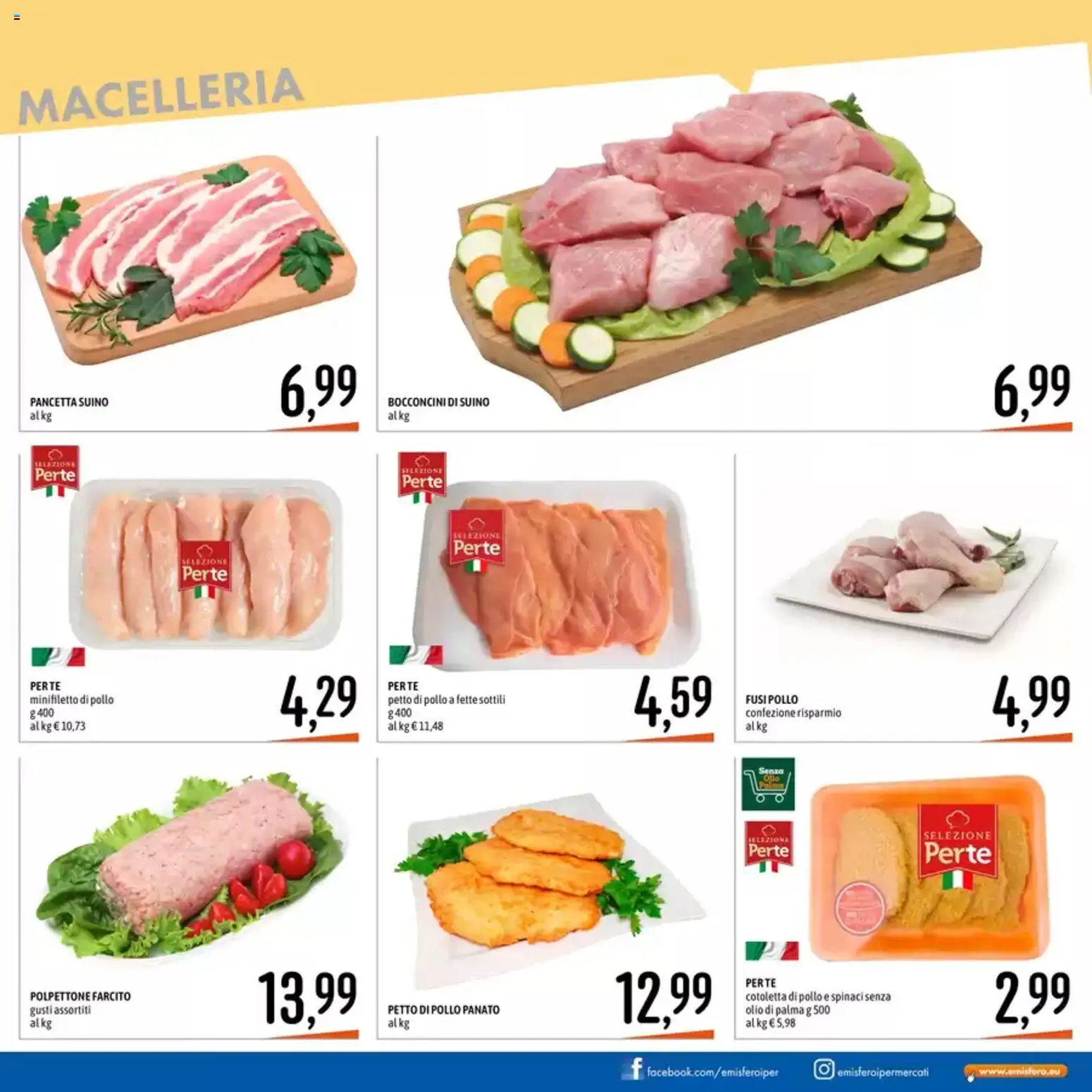 Volantino Emisfero del 20.04.2026 | Pagina: 11 | Prodotti: Petto di Pollo, Pollo, Olio, Spinaci