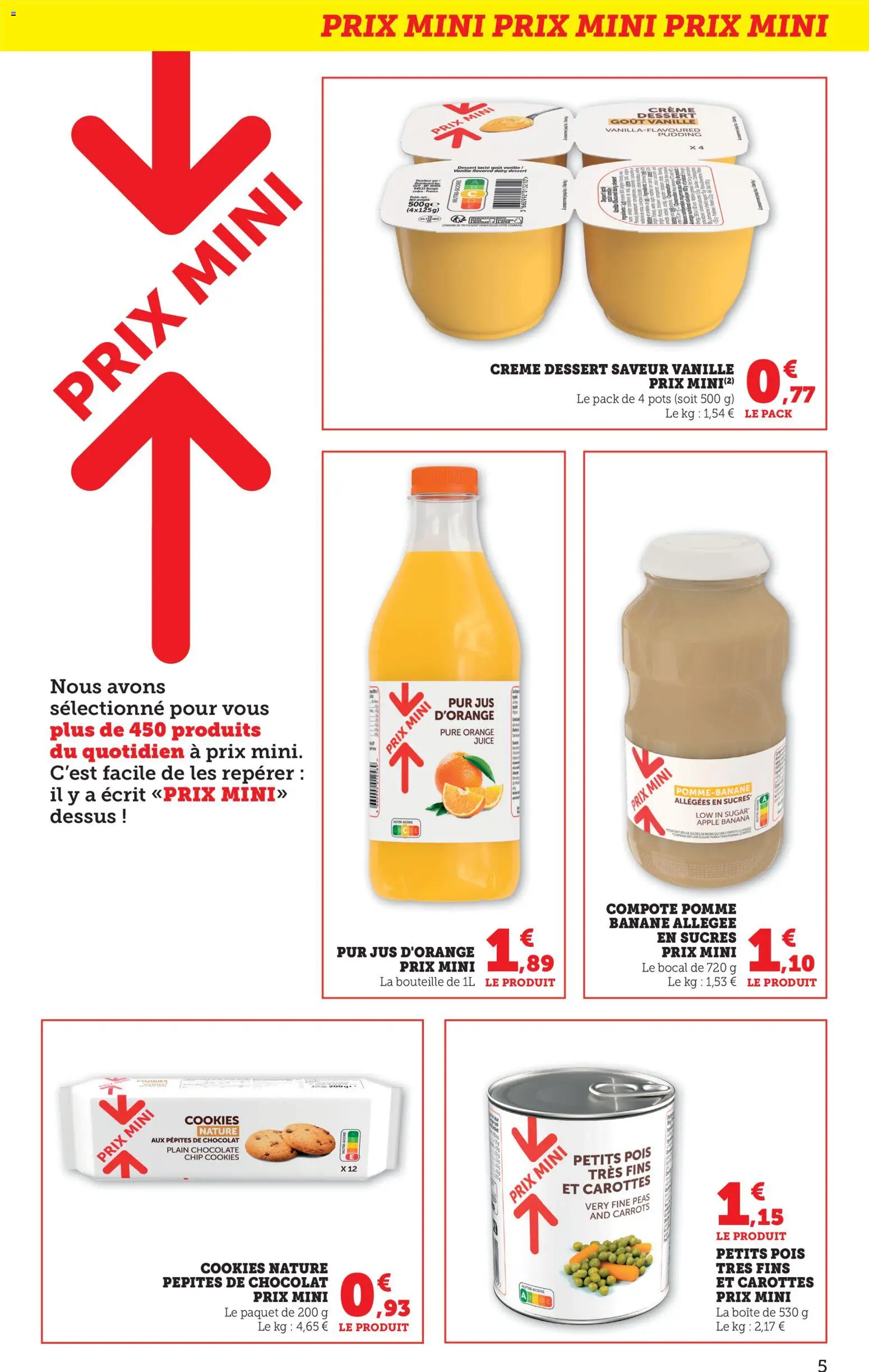 {H1} | Page: 5 | Produits: Jus d'orange, Orange, Jus, Crème