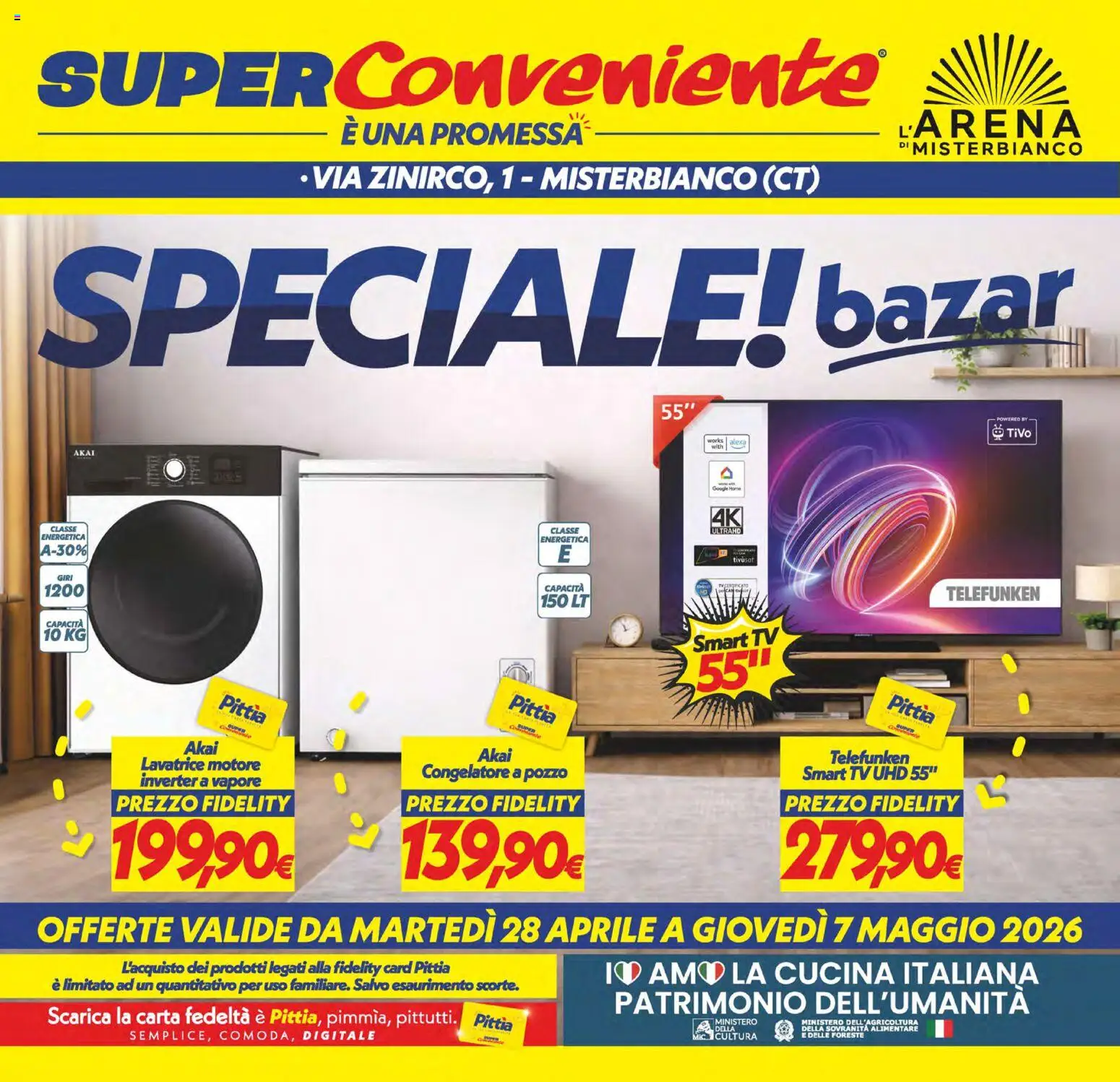 Volantino SuperConveniente del 28.04.2026 | Pagina: 26 | Prodotti: smart TV, Lavatrice, TV, Congelatore