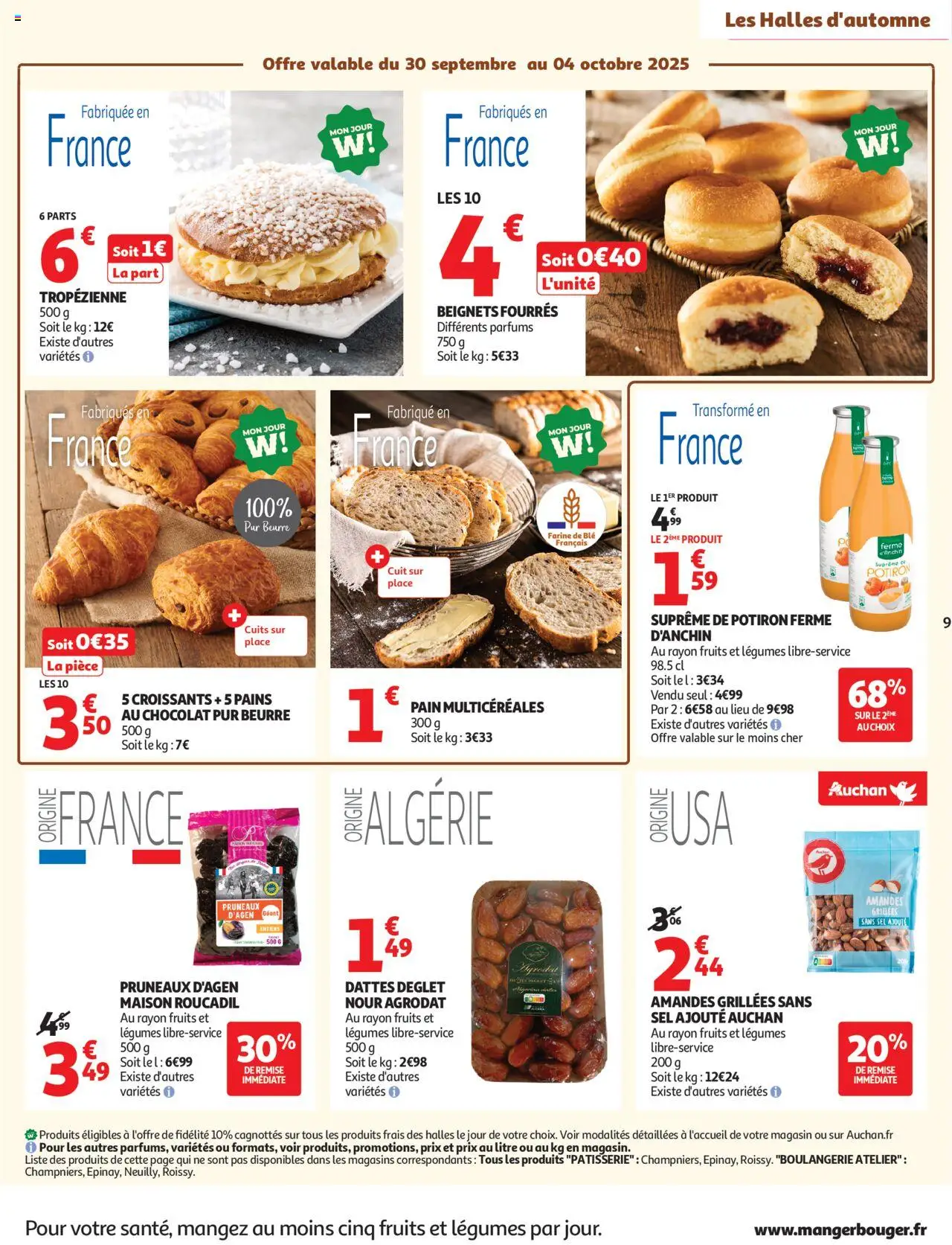 {H1} | Page: 9 | Produits: Pruneaux, Sel, Beurre, Amandes