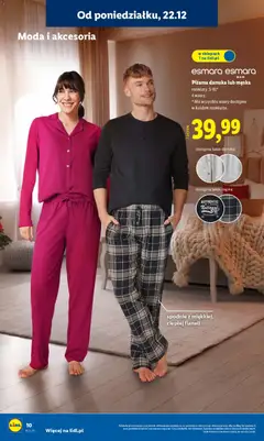 Pogląd oferty "Piżama damska lub męska, rozmiary: S-XL*, 4 wzory, * Nie wszystkie wzory dostępne w każdym rozmiarze." - ważna od 22.12.2025 | Strona: 14