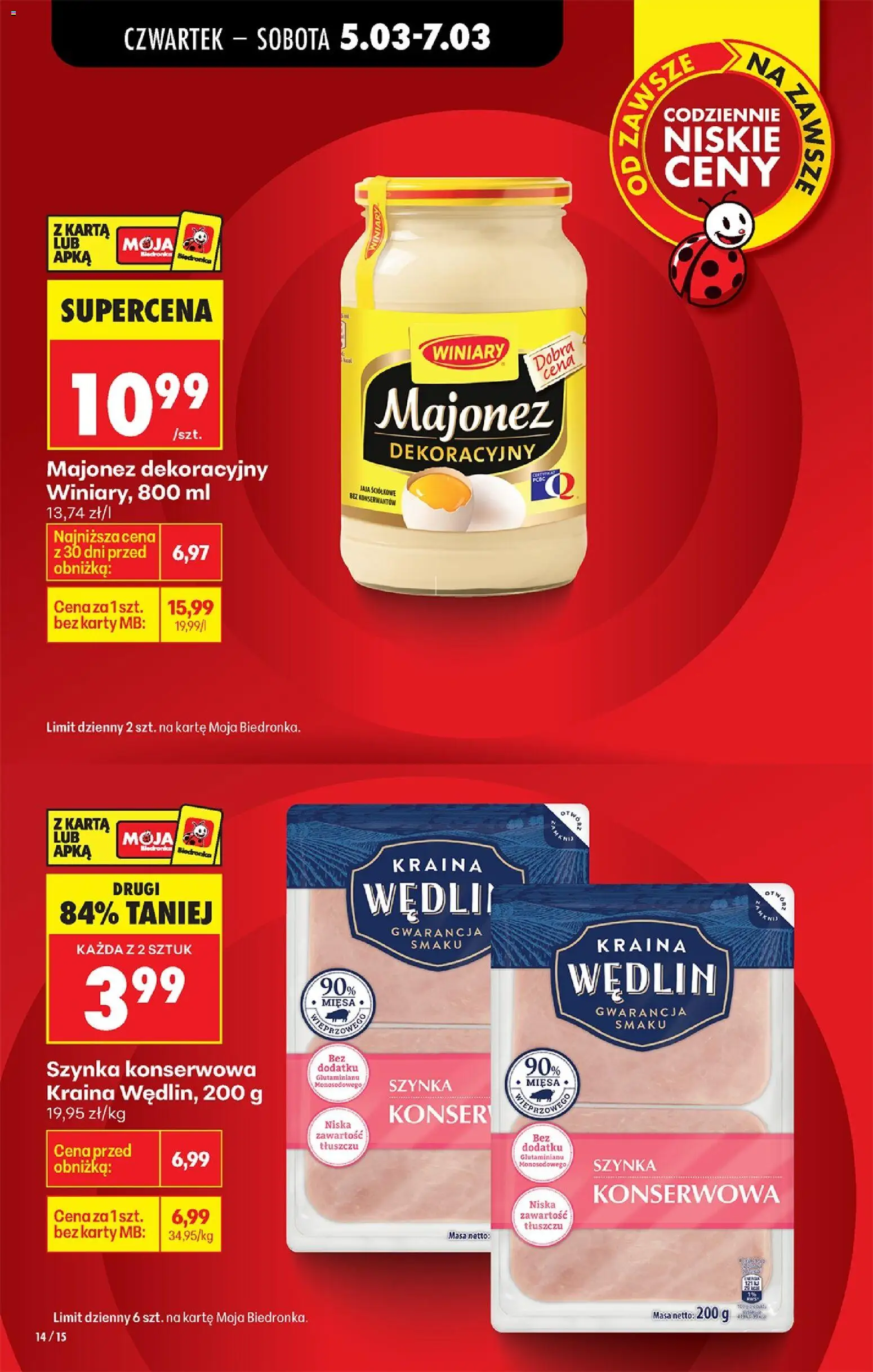 Biedronka gazetka od czwartku od 05.03.2026 | Strona: 18 | Produkty: Karta, Szynka, Majonez, Jaja