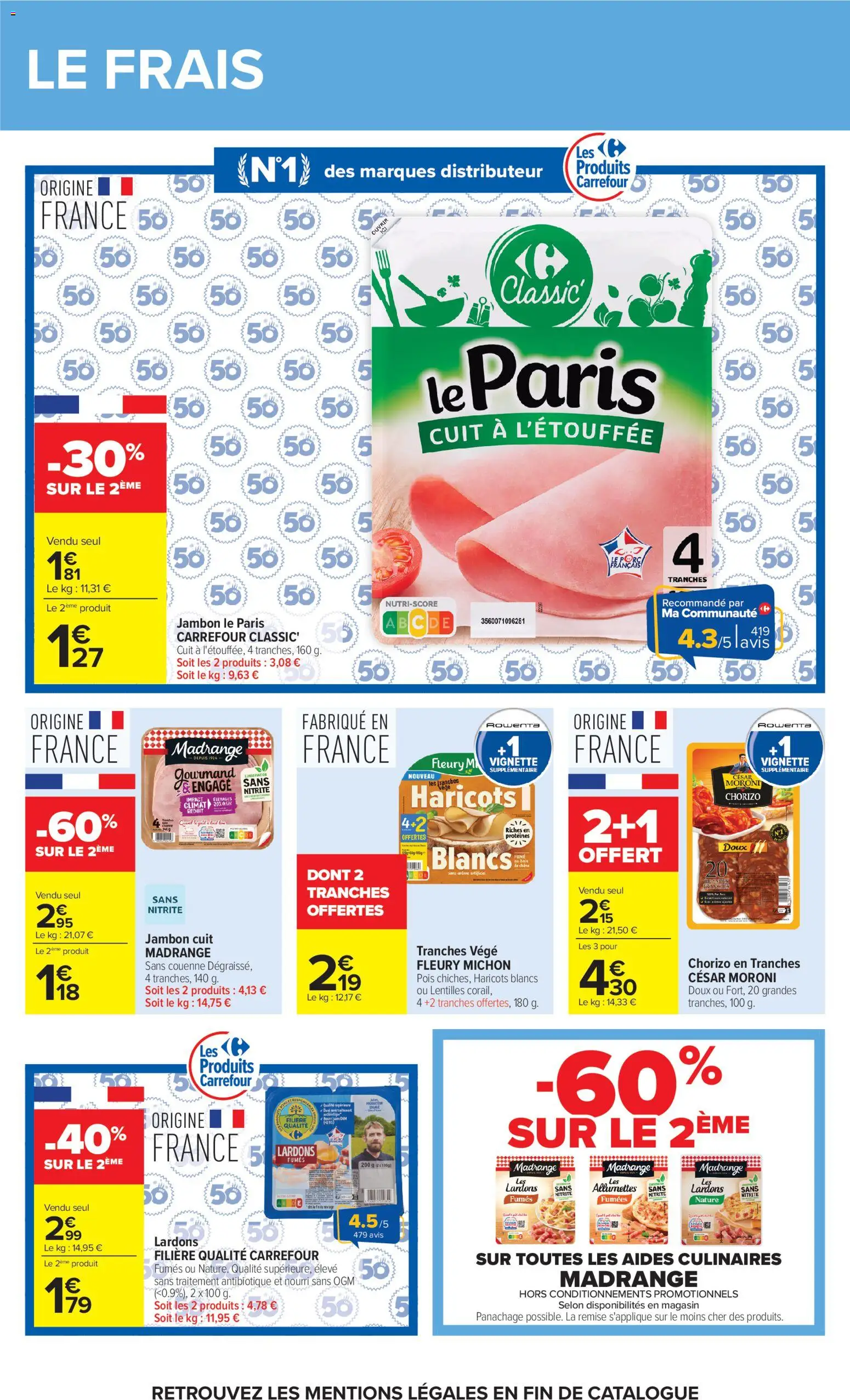{H1} | Page: 33 | Produits: Chorizo, Lardons, Pois, Jambon