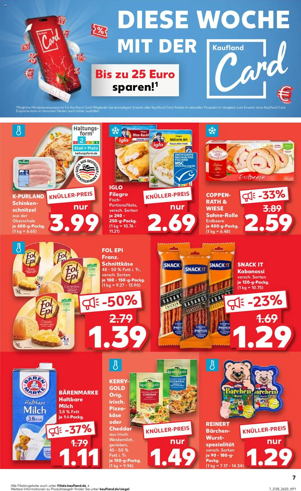 Kaufland prospekt Zeitz	 – gültig ab 18.09.2025 | Seite: 7 | Produkte: Milch, Iglo, Schnitzel, Pizza